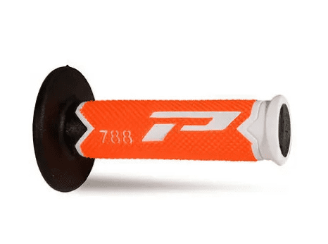 405401325 pair of progrip 788-300 mx grips, white/fluorescent orange/black, triple density, without hole