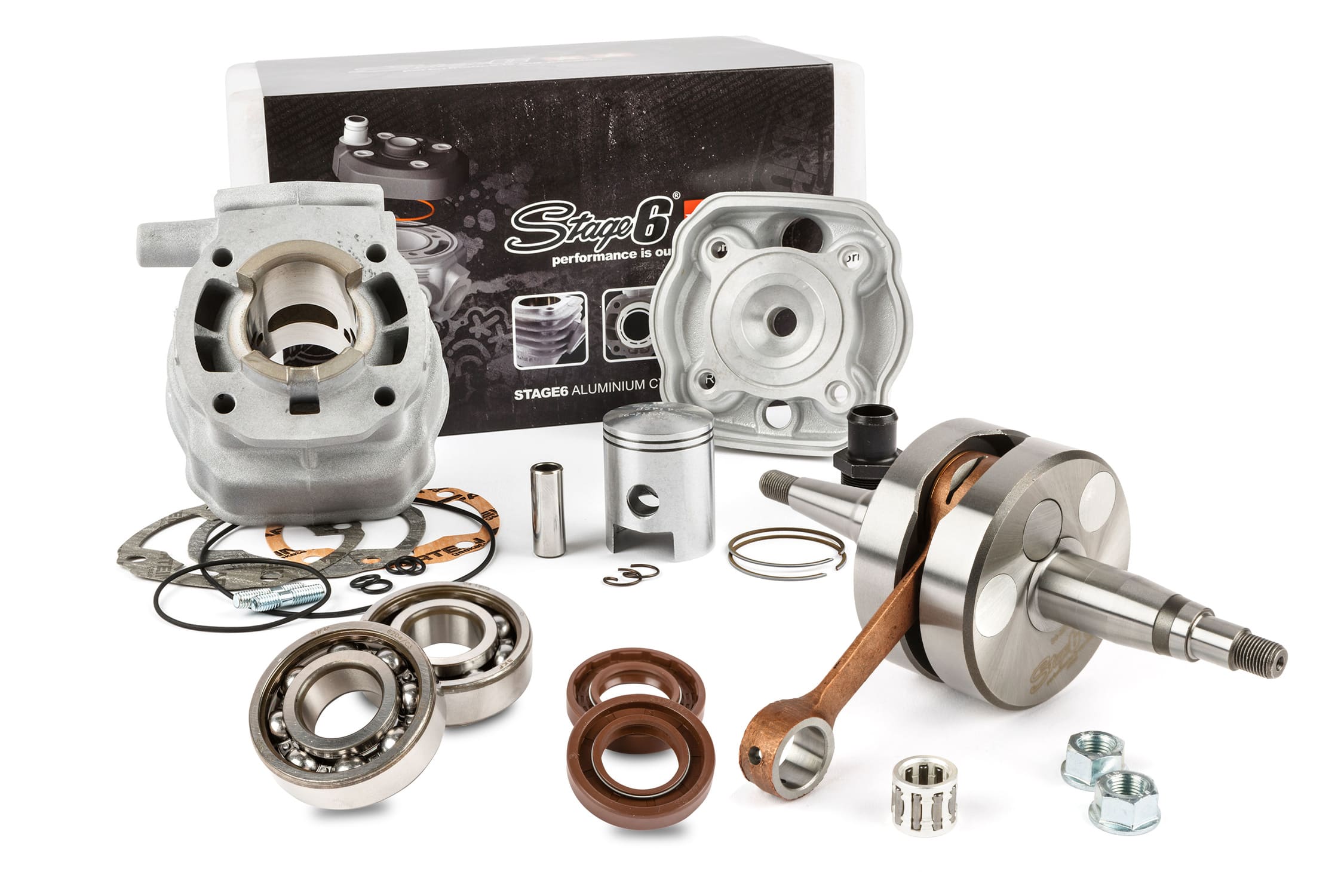 S6-7019202/PACK1 Cylinder Kit + Crankshaft 50cc Stage6 Sport MK2 Derbi Euro 2