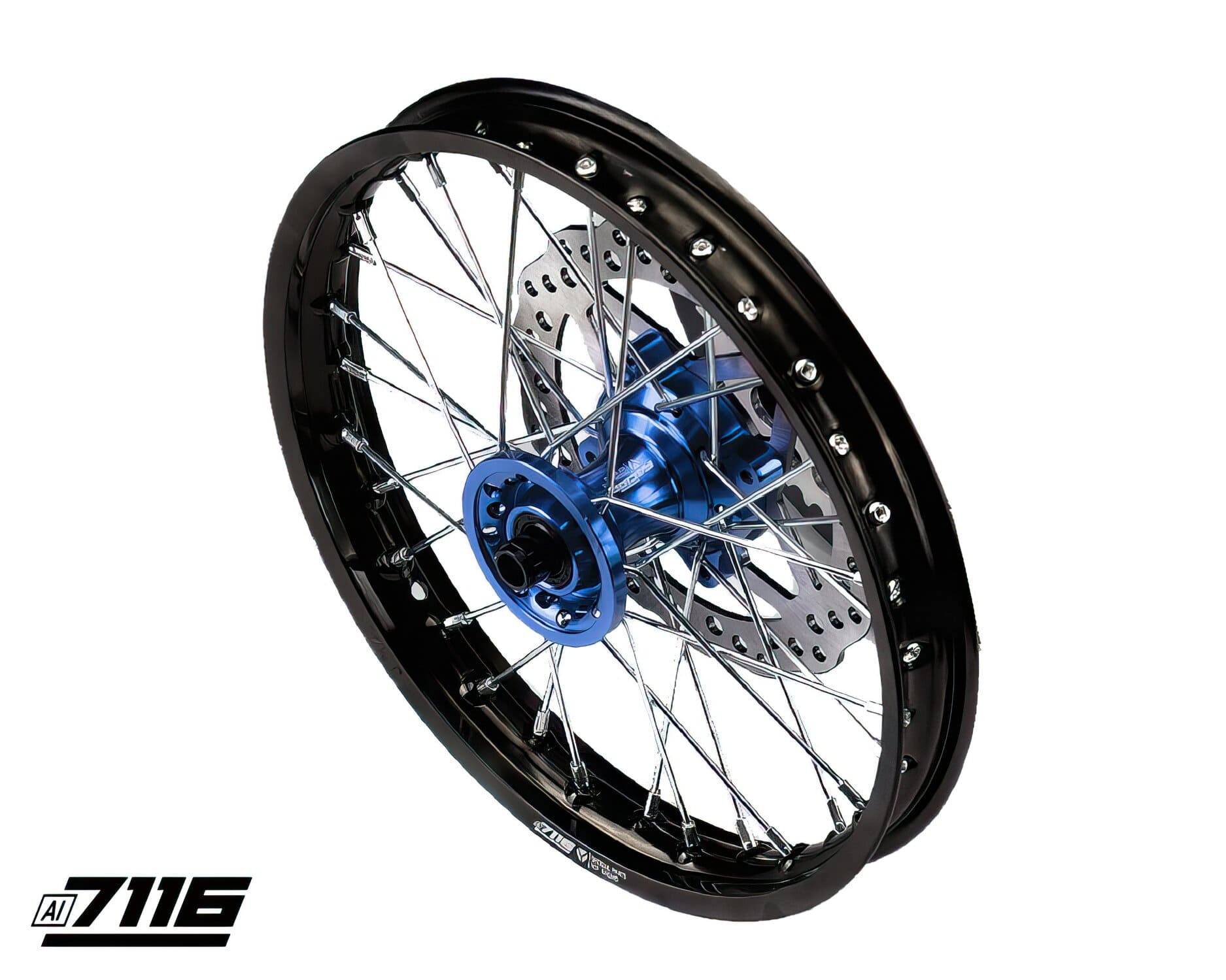 YCF-110-06012/BL 12" Aluminum Front Wheel - Blue CNC Hub with Disc YCF Factory Pit Bike