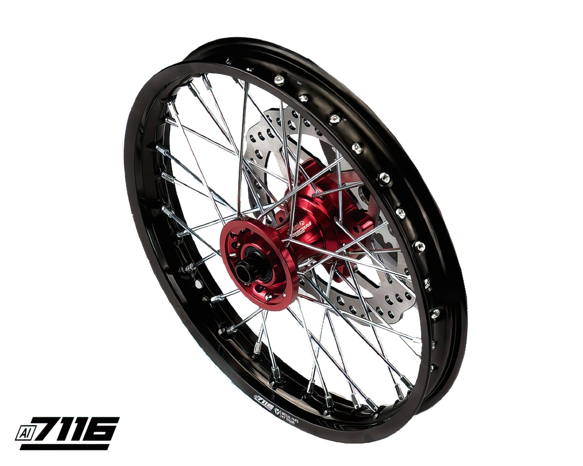 YCF-110-06012/RD 12" Aluminum Front Wheel - Red CNC Hub with Disc YCF Factory Pit Bike