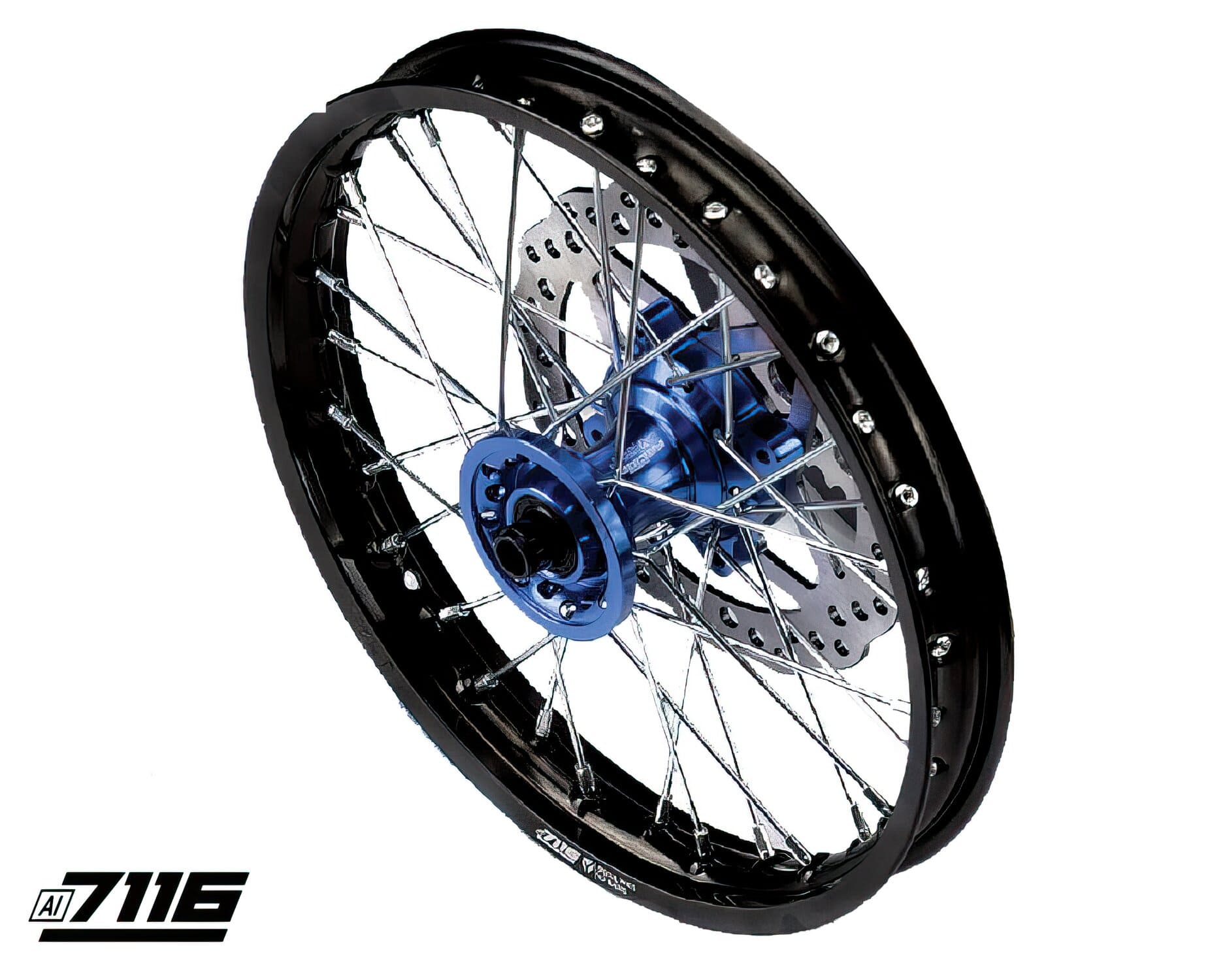 YCF-110-0601-36/BL Aluminum Front Wheel 1.4x14" - 2018 Blue CNC Hub with Disc YCF Factory Pit Bike