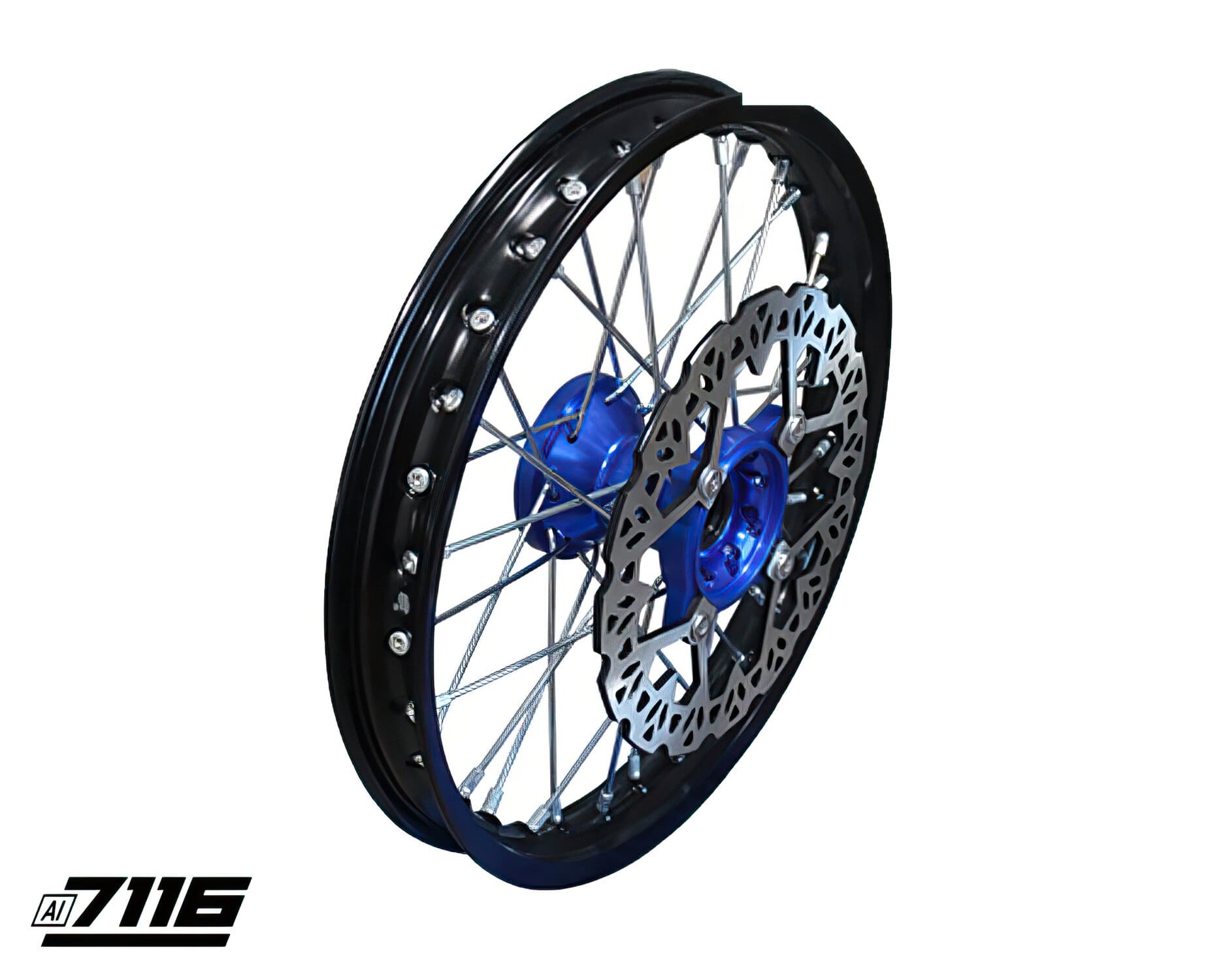 YCF-110-0601/BL Aluminum Front Wheel 1.4x14" - Blue CNC Hub with Disc YCF Factory Pit Bike