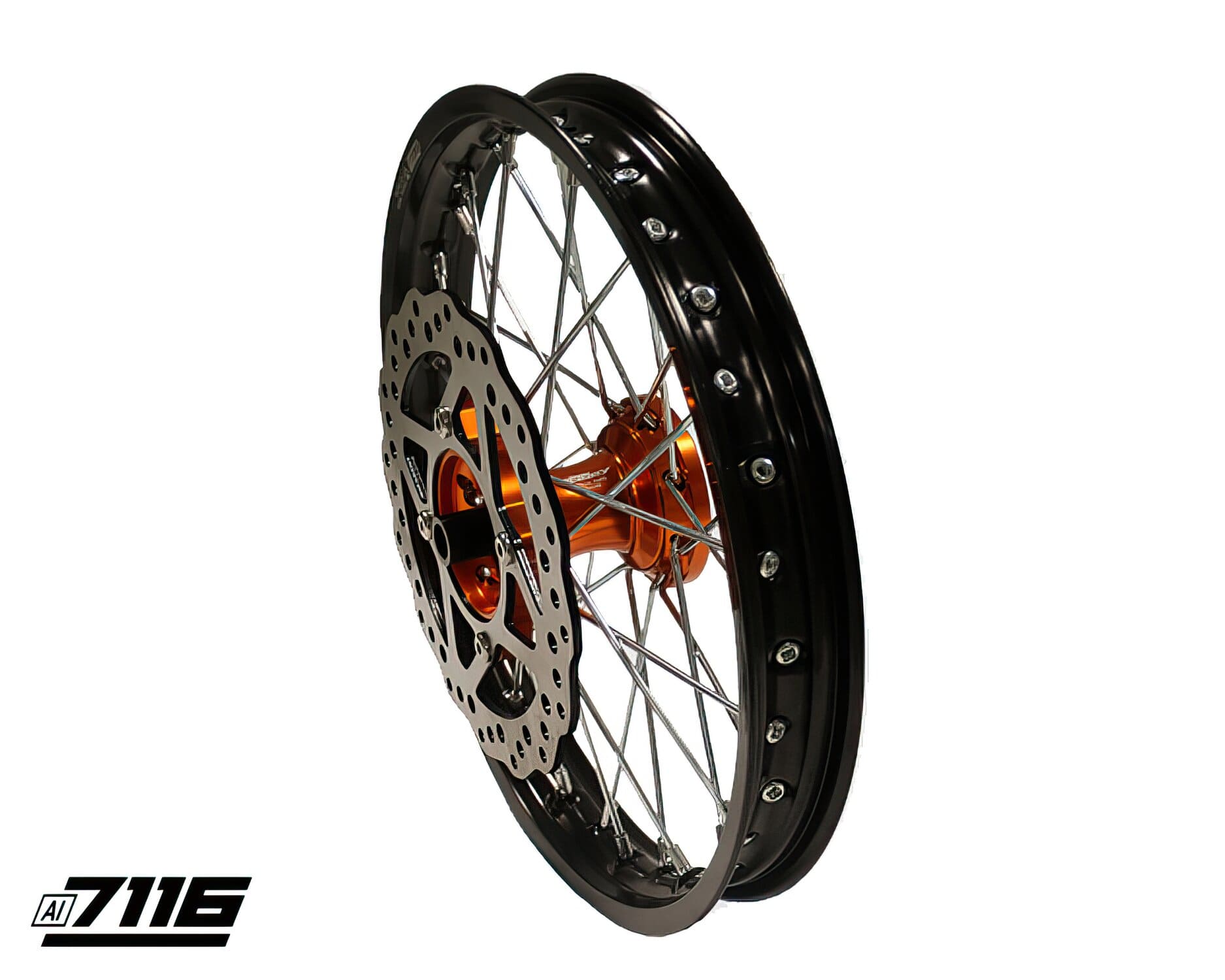 YCF-110-0601/OR Front Wheel Aluminum 1.4x14" - Orange CNC Hub with Disc YCF Factory Pit Bike