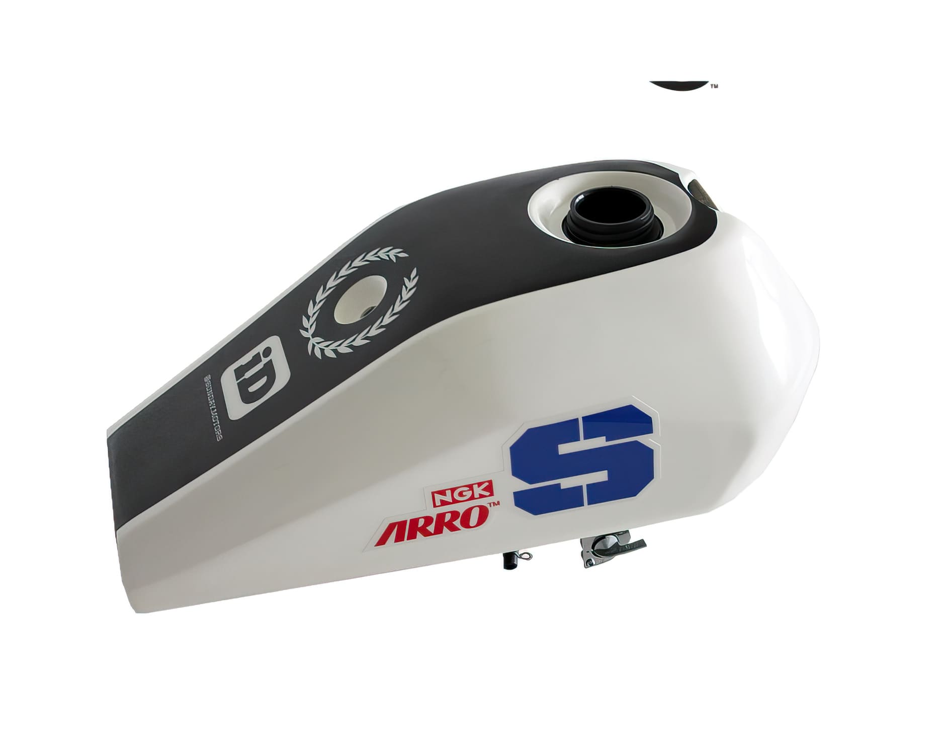 YCF-110-0719-02WH-187 White Fiberglass Tank Fairing with S187 Flat Track Sunday Sticker