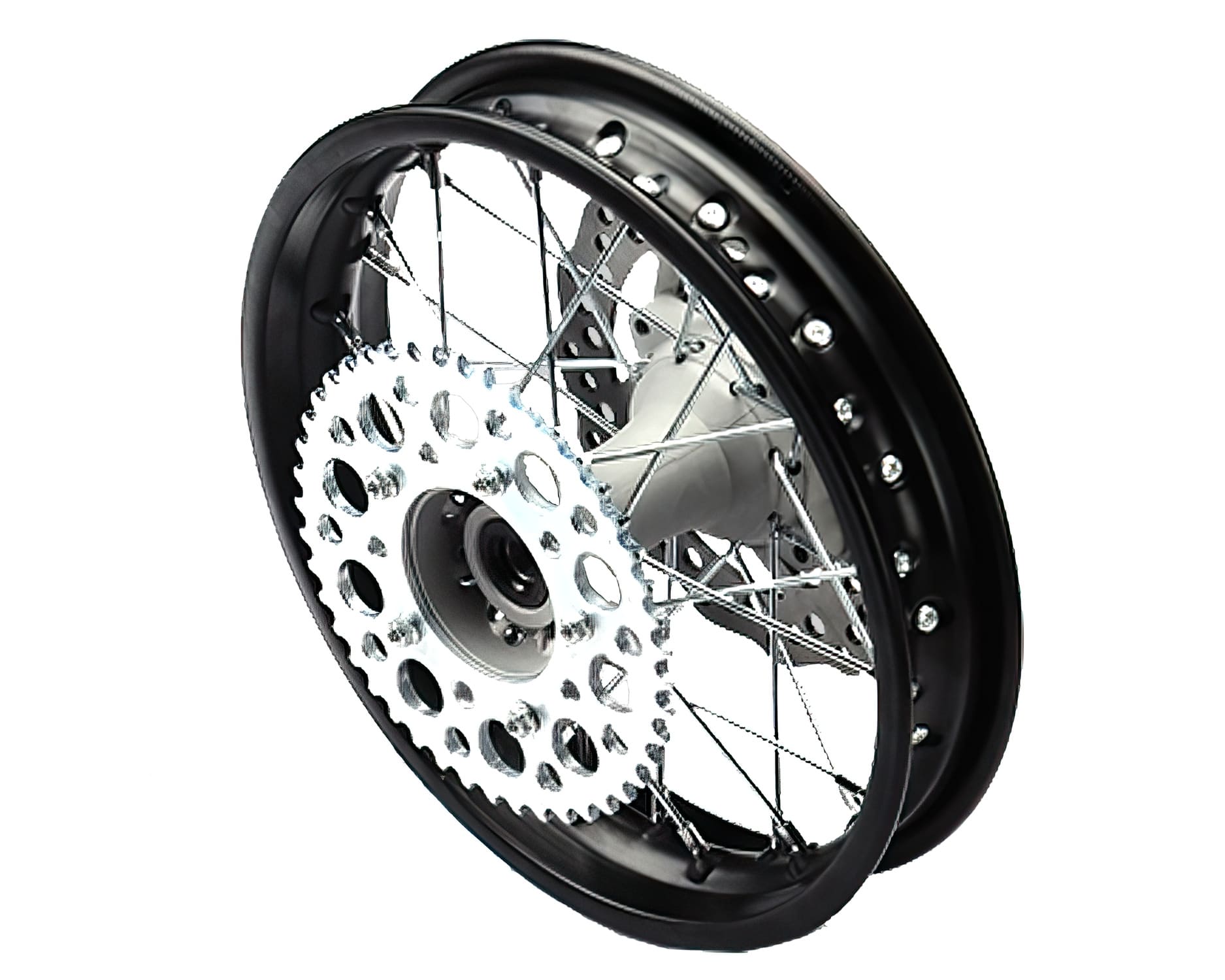 YCF-110-1101-2D Ruota post. 12" con disco + corona 5 fori YCF Pit Bike / Dirt Bike