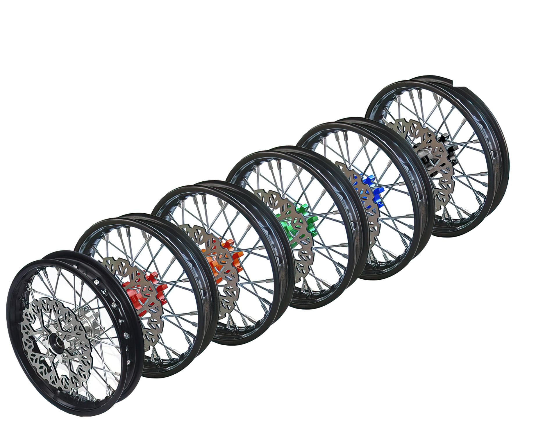 YCF-50-0611-01/SI Ruota anteriore - mozzo CNC argenteo con disco Pit Bike YCF50A