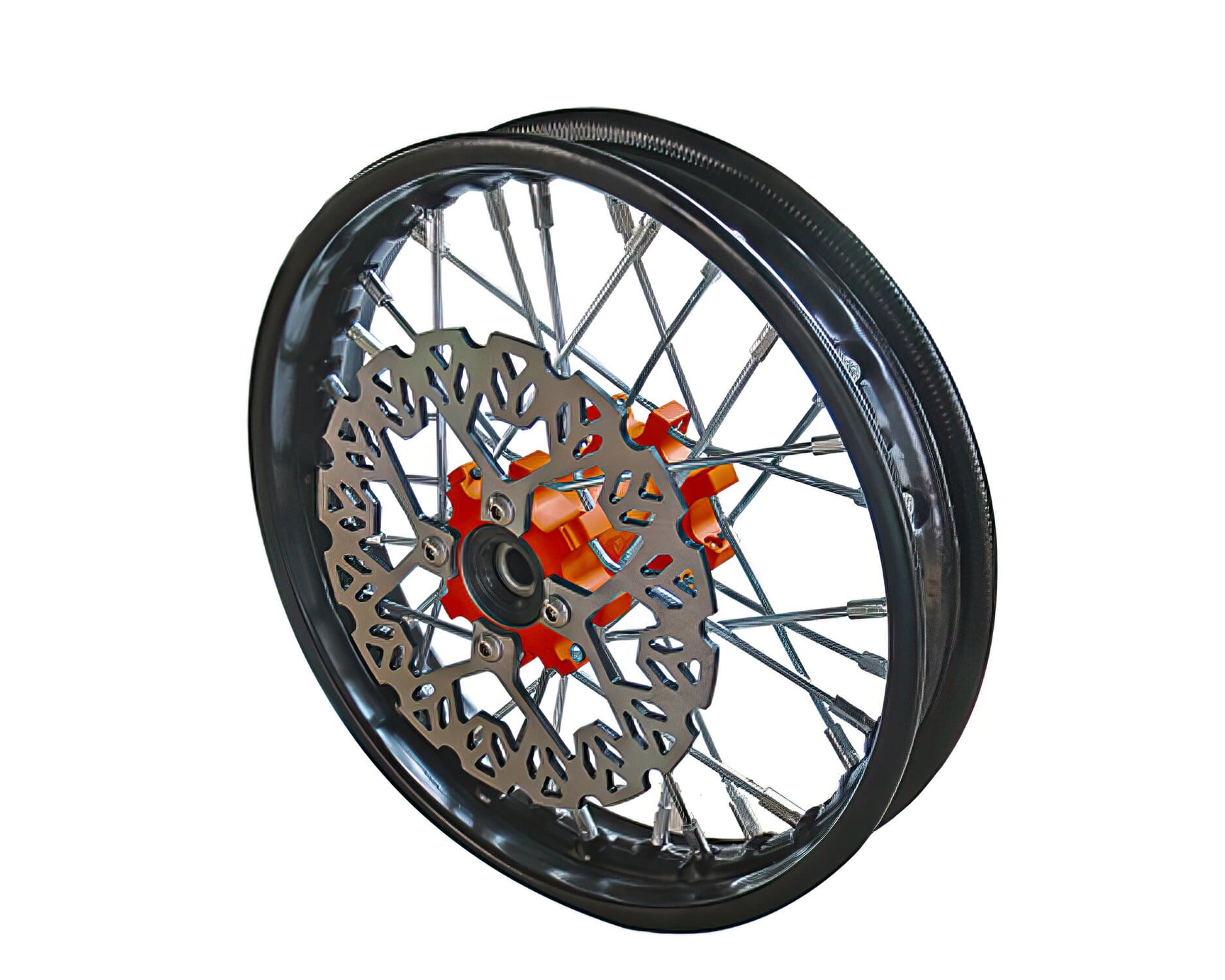 YCF-50-0611-01/OR Front Wheel - Orange CNC Hub with Disc Pit Bike YCF50A