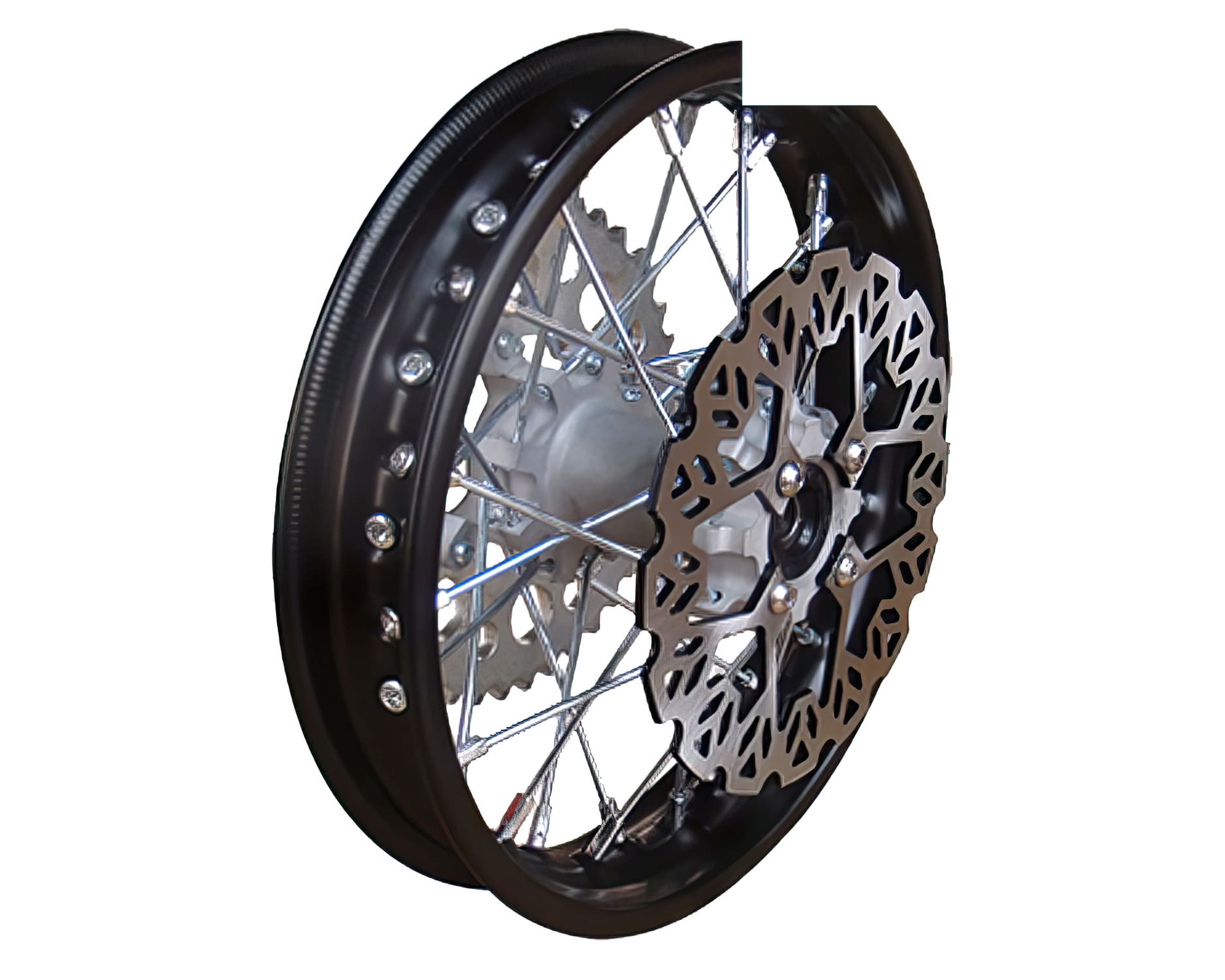 YCF-50-1101-02 Ruota post. 10" con disco + corona Pit Bike YCF50A ap. 2012