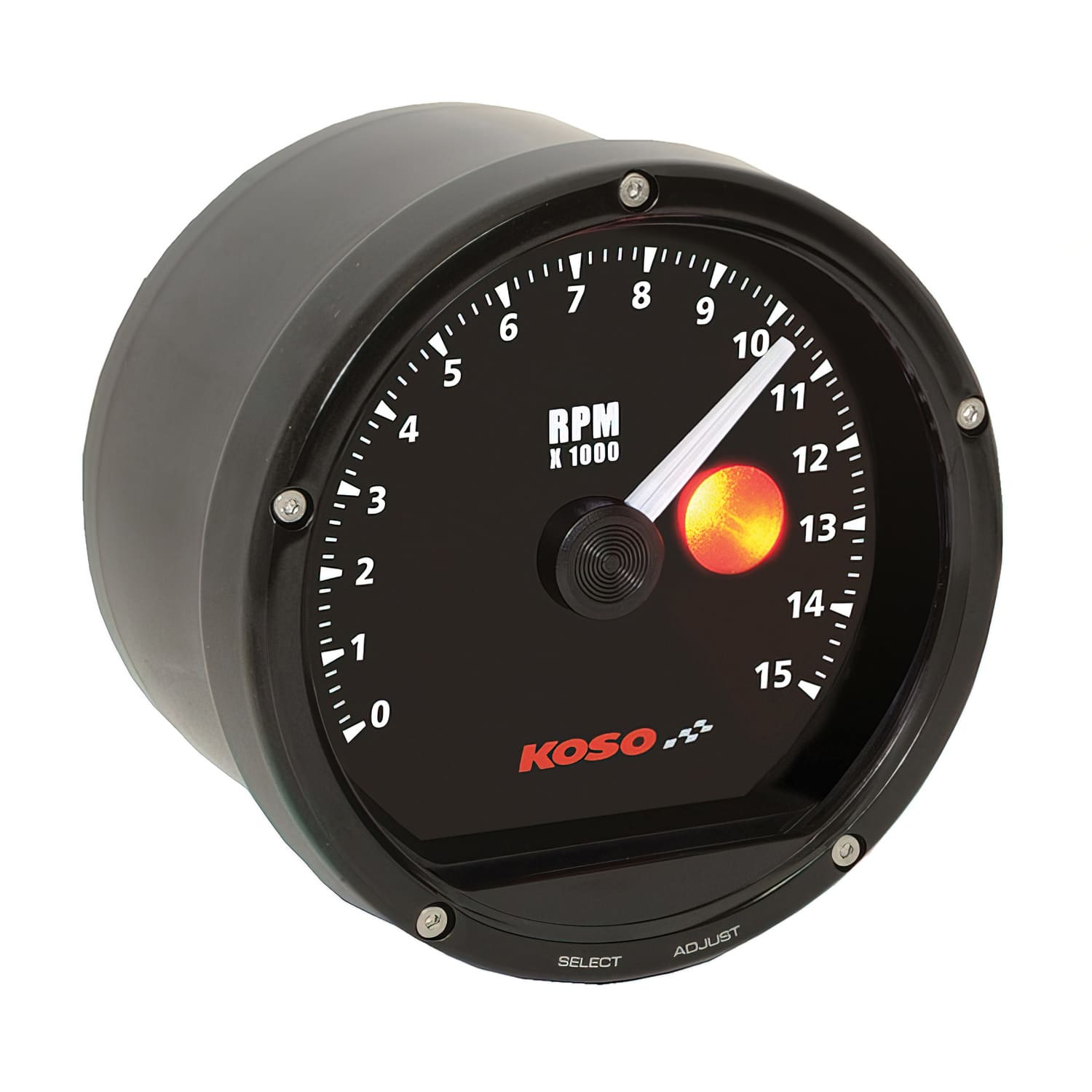 KO-BA035150-03 Contagiri Koso nero max. 15000 rpm con luce fuorigiri