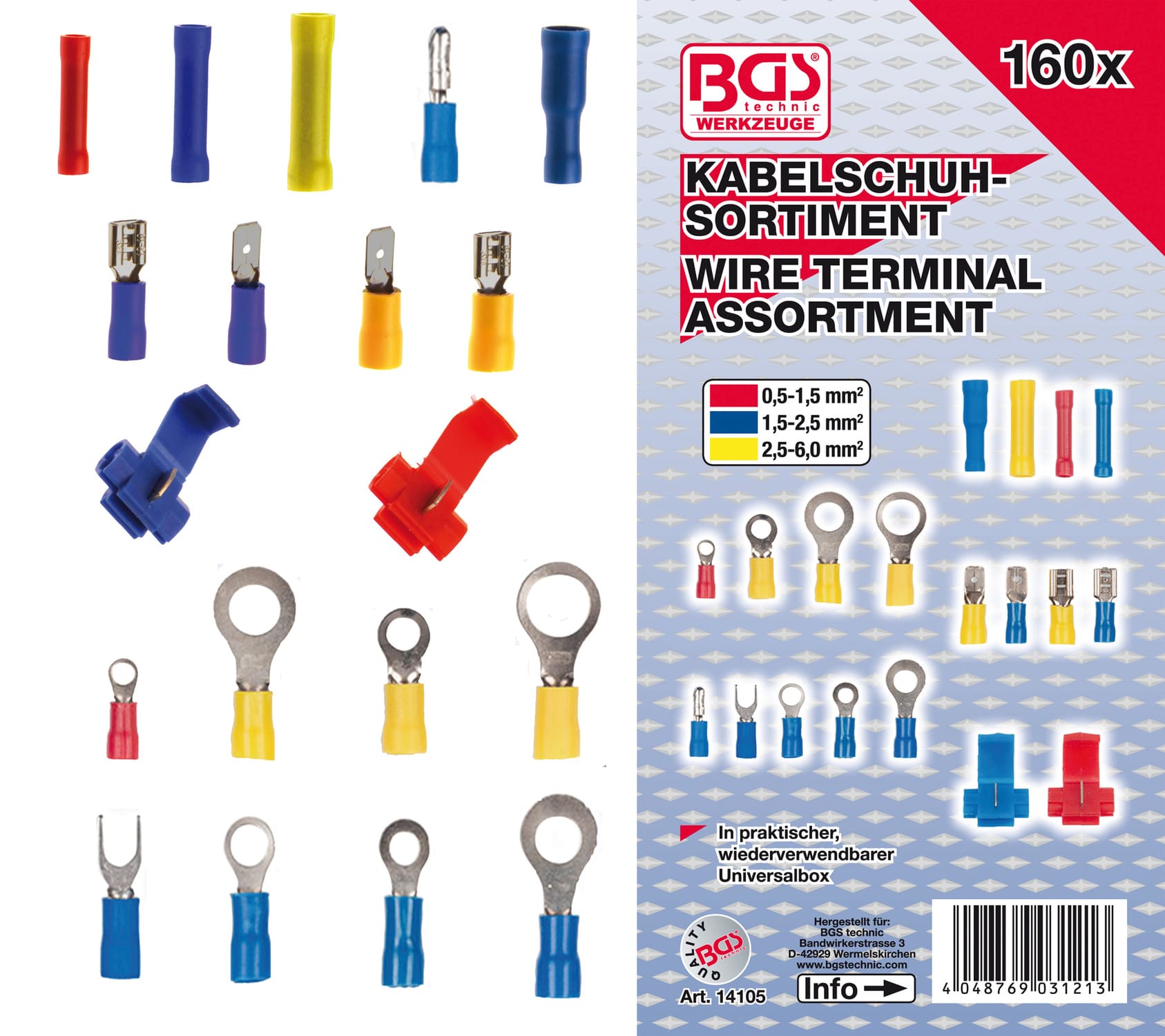 BGS14105 Set raccordi terminali BGS 160 pz.