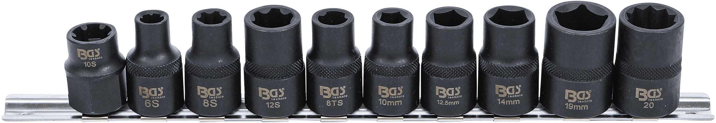 BGS2560 Set bussole BGS auto 3- 5- 6- 10- punti 10 pz.