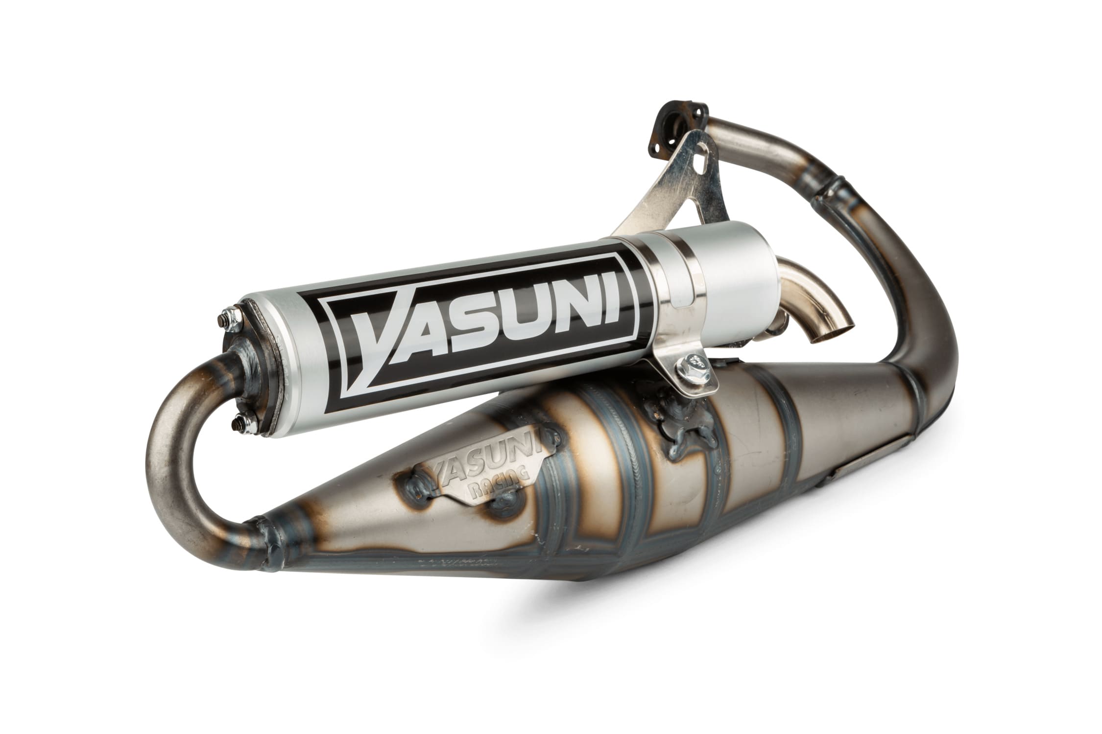 YAS306 Yasuni Scooter Z Exhaust, Minarelli Vertical, Aluminum Silencer