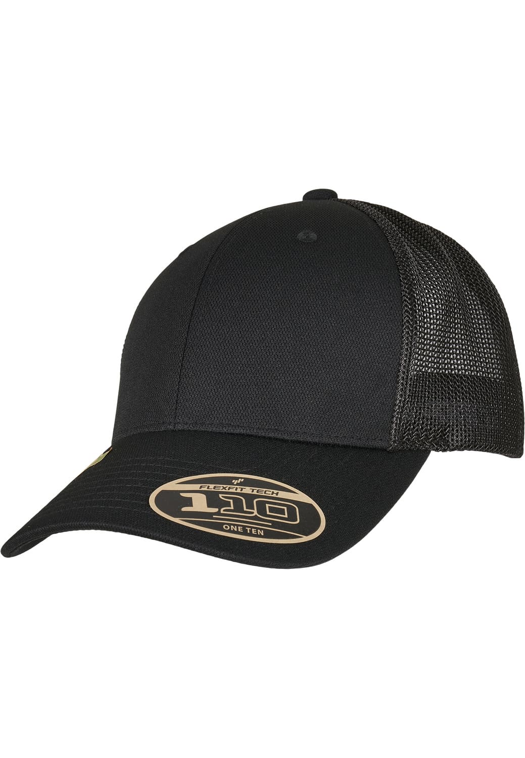 FF-110RA-00007-0050 110 Flexfit Recycled Alpha black trucker cap