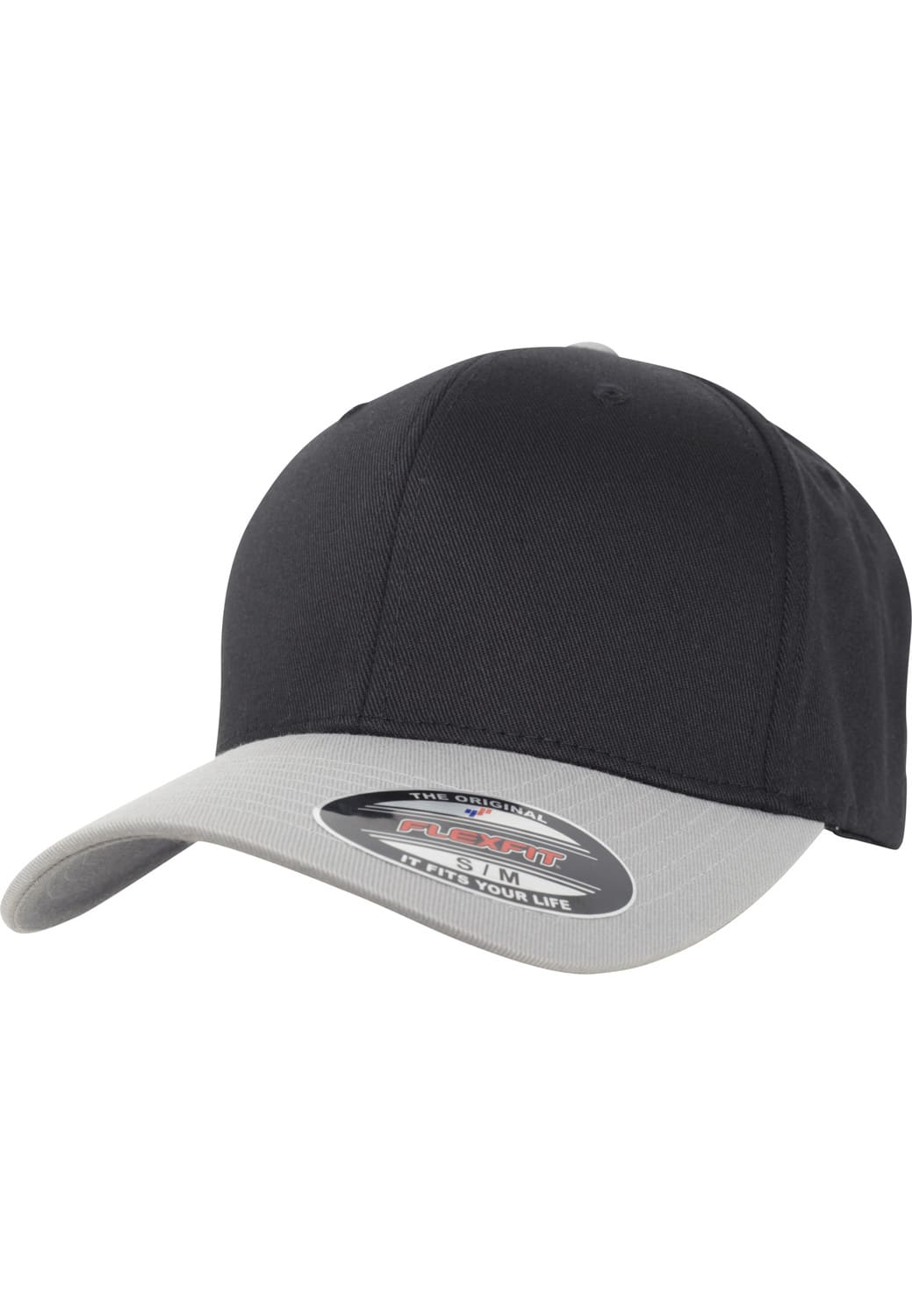 FF-6277T-00286-0053 Wooly Combed Flexfit 2-Tone cap black/silver S/M