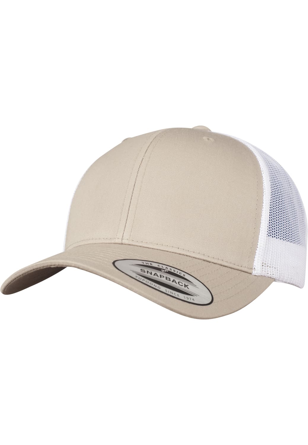 FF-6606T-01126-0050 Retro Flexfit 2-Tone Trucker Hat Khaki/White