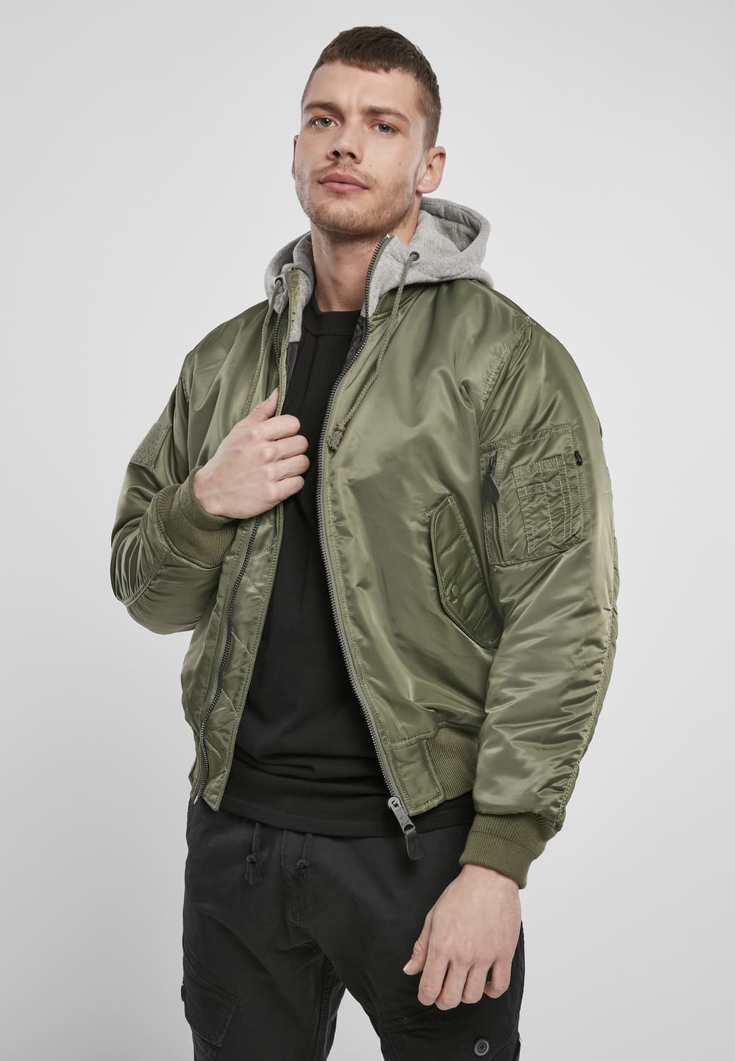 BD3150-02639-0231 Bomber con cappuccio MA1 Brandit oliva/grigio 7XL