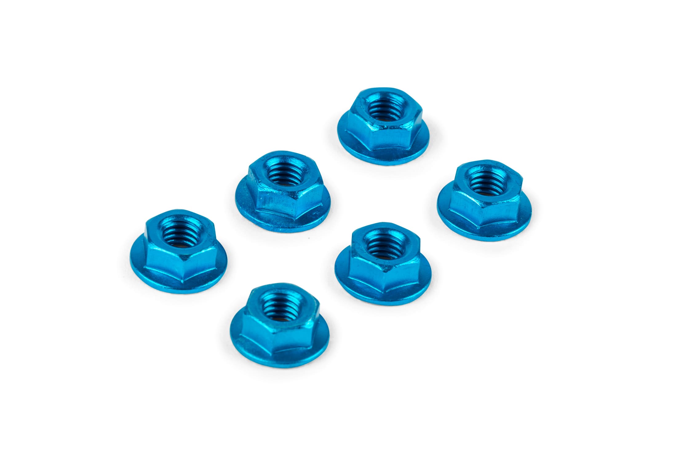 STR-558.03/BL Nuts M6 (x6) blue anodized