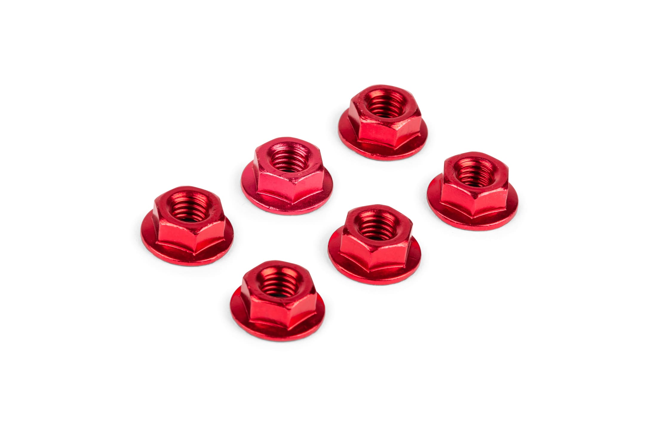 STR-558.03/RE M6 Nuts (x6) Red Anodized