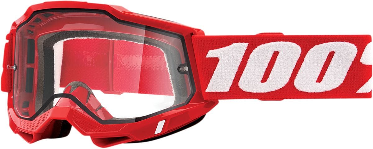 HDP26012846 Maschera cross 100% Accuri 2 ENDURO rosso trasparente