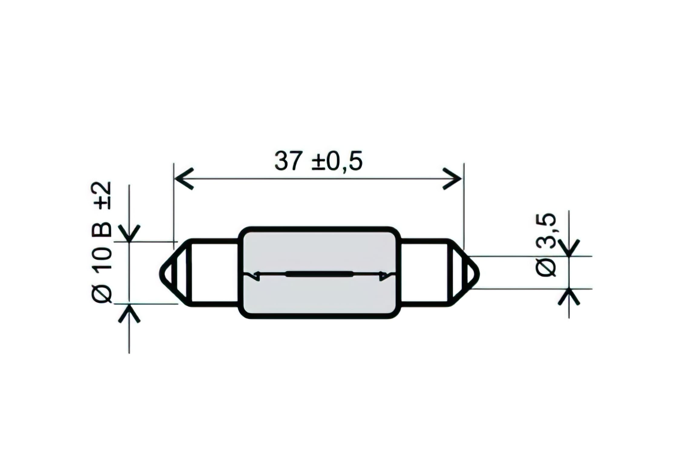 R246510175 Lampadina Siluro RMS 12V - 5W T11x39