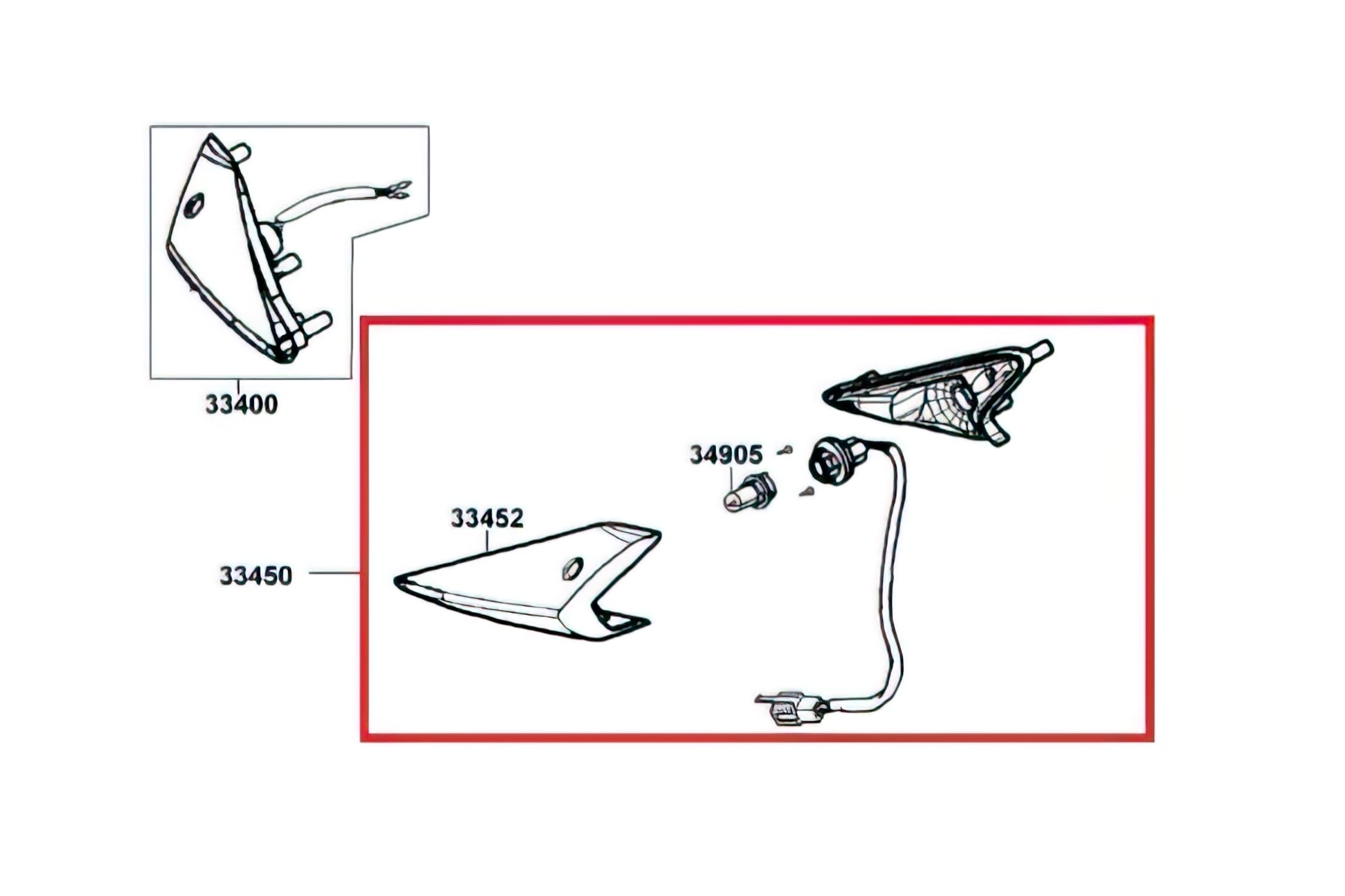 33450-LGB5-E10 Freccia anteriore sinistra - ricambio originale Kymco Agility RS 12 pollici