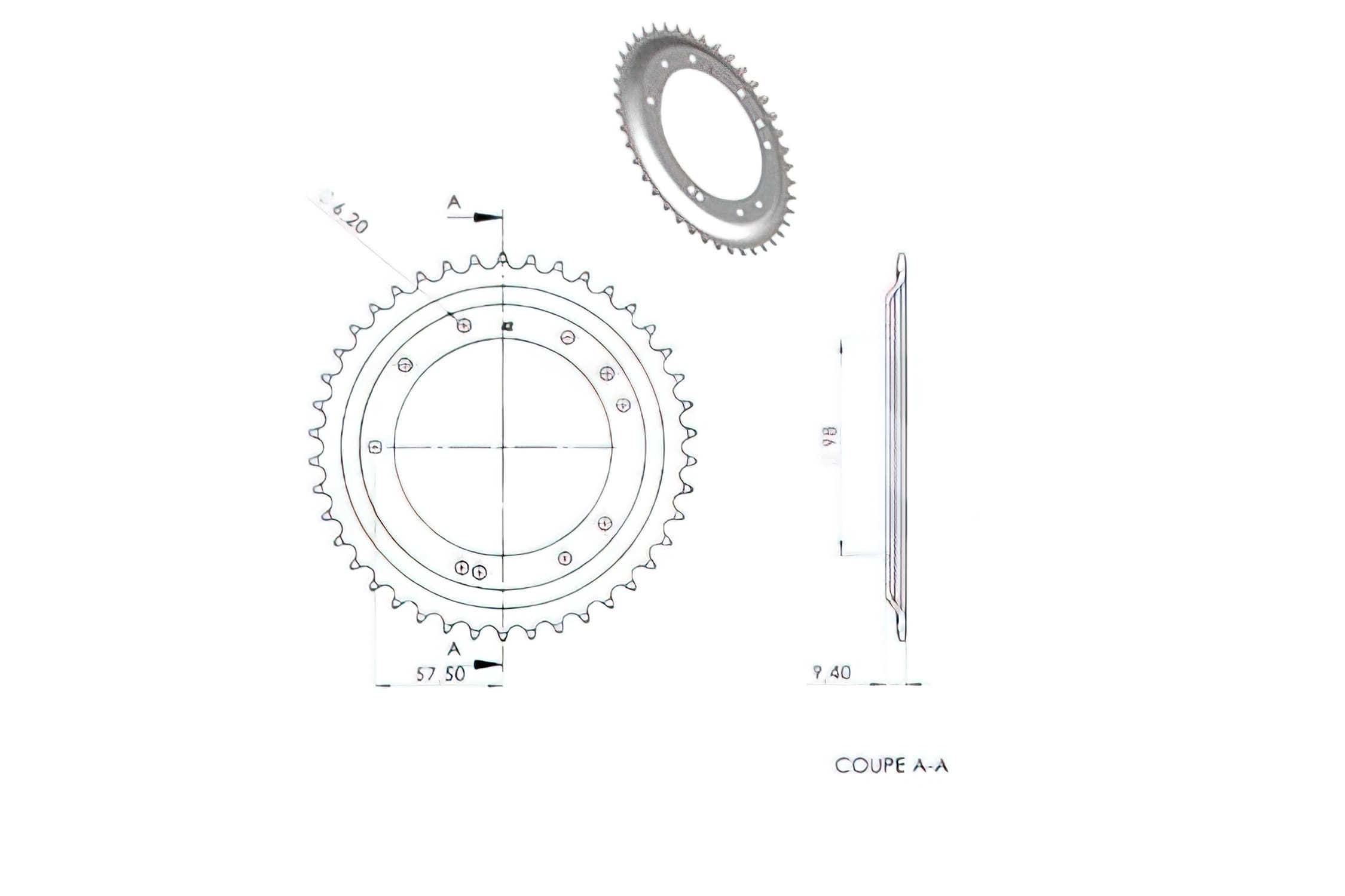 CGN2968 Crown, Grimeca 42 Teeth, MBK 51S (diameter 98mm)