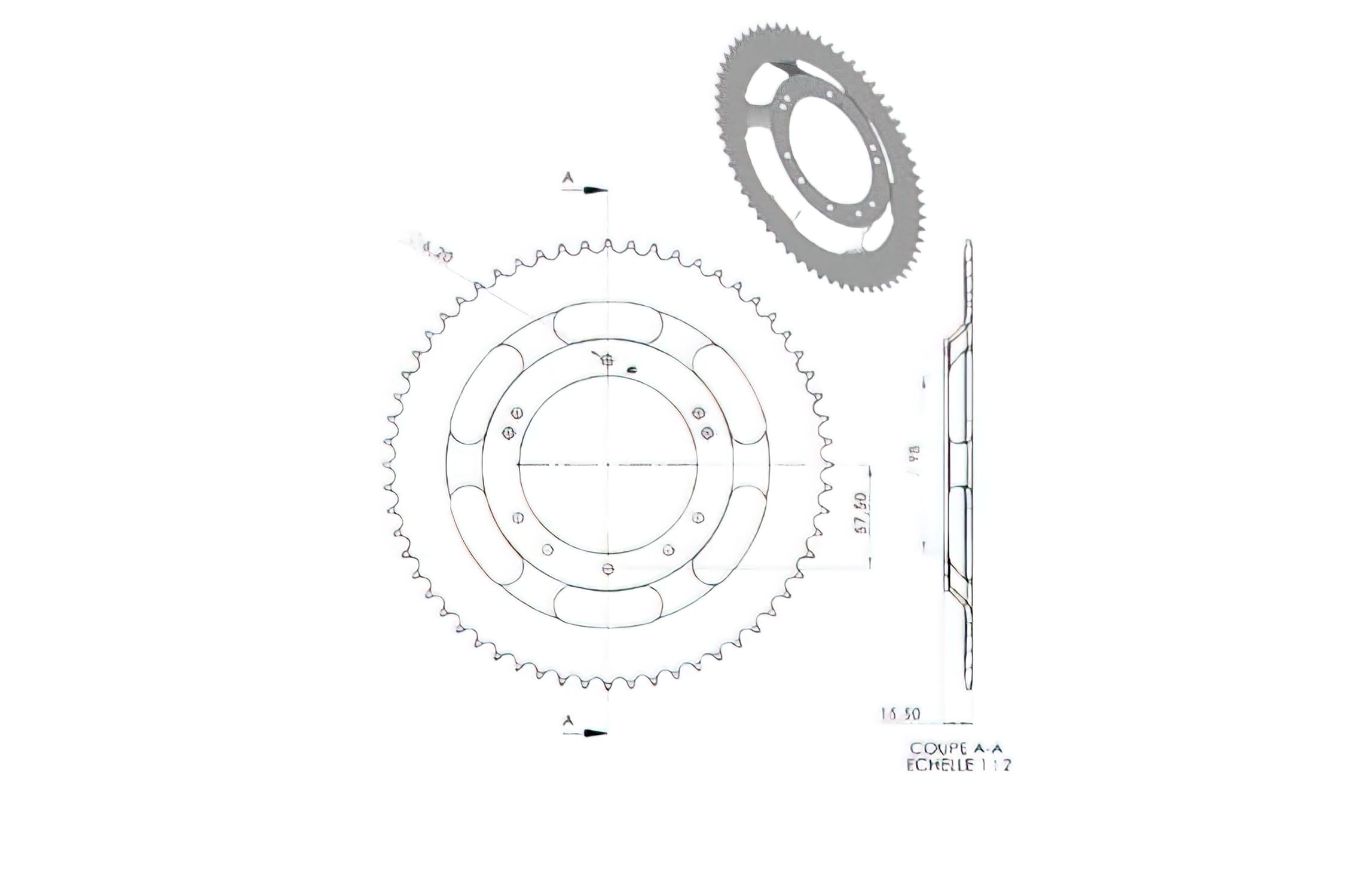 CGN175202 Crown, Grimeca 60 Teeth, Peugeot 103 (diameter 98mm)