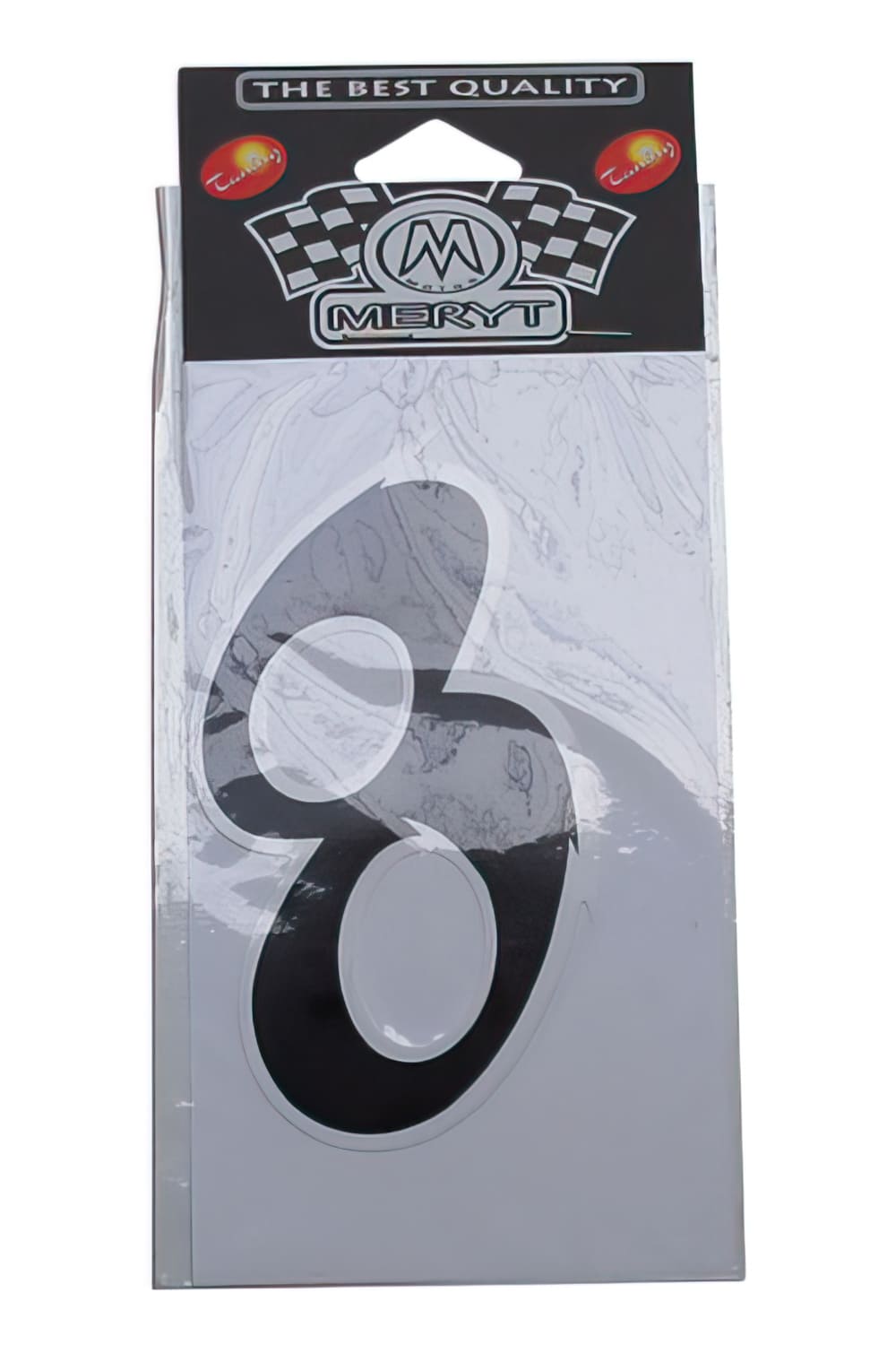 STICK-1309 Number 8 Sticker, black (h. 9 cm)