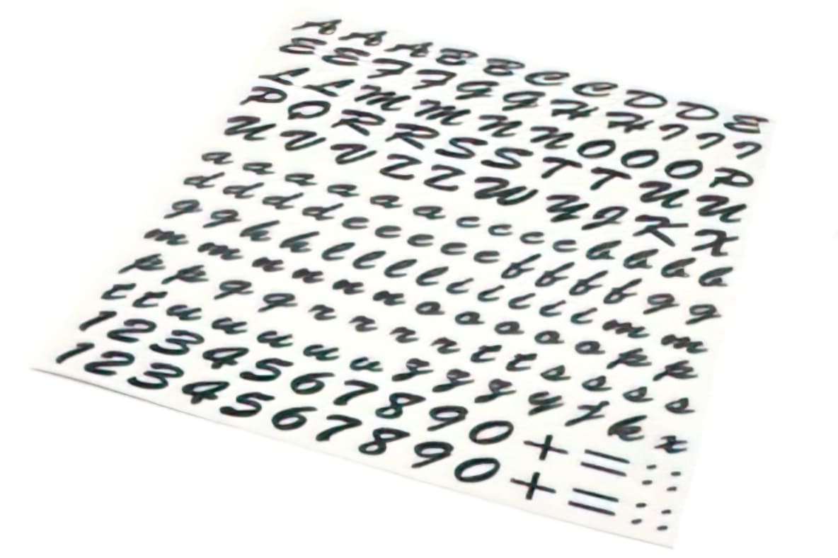 L-SAST820 Letter Sticker Set, Gothic Character, 89 Pieces, Black