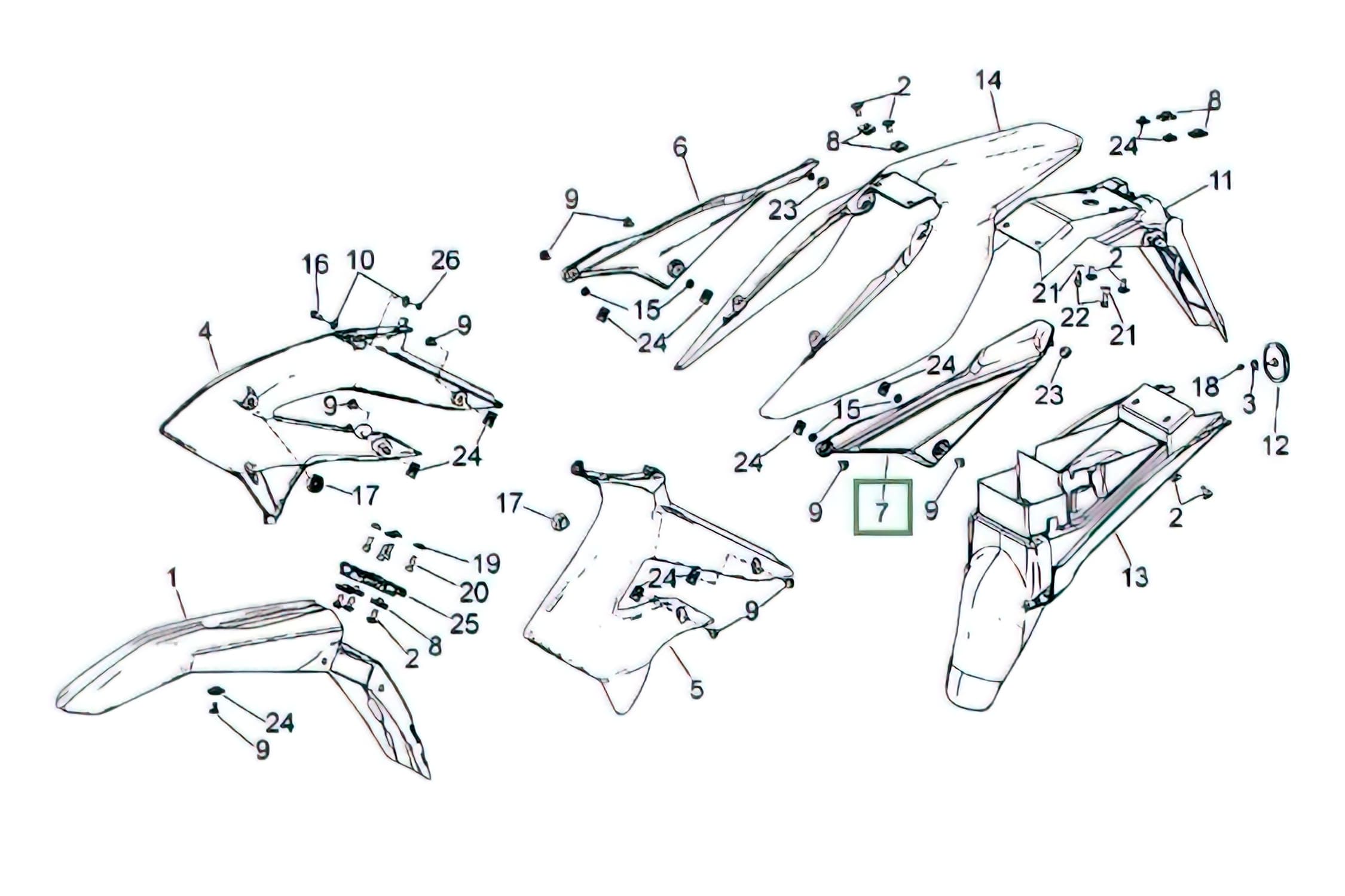 OE-DE866928 Left rear side panel - original spare part Derbi Senda DRD X-Treme from 2010