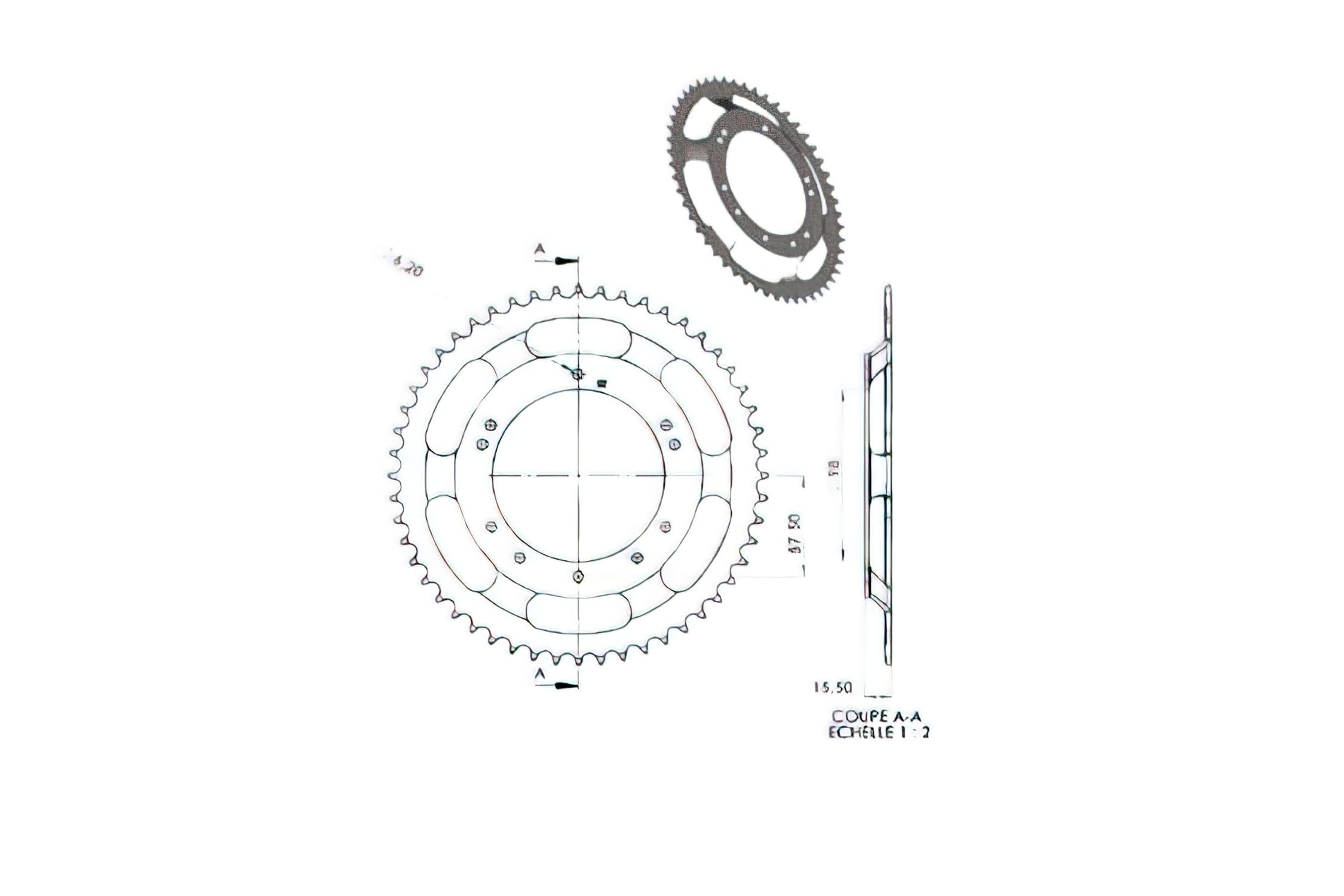 CGN2952 Crown 52 Teeth Peugeot 103 SP / SPX (Grimeca Rim)