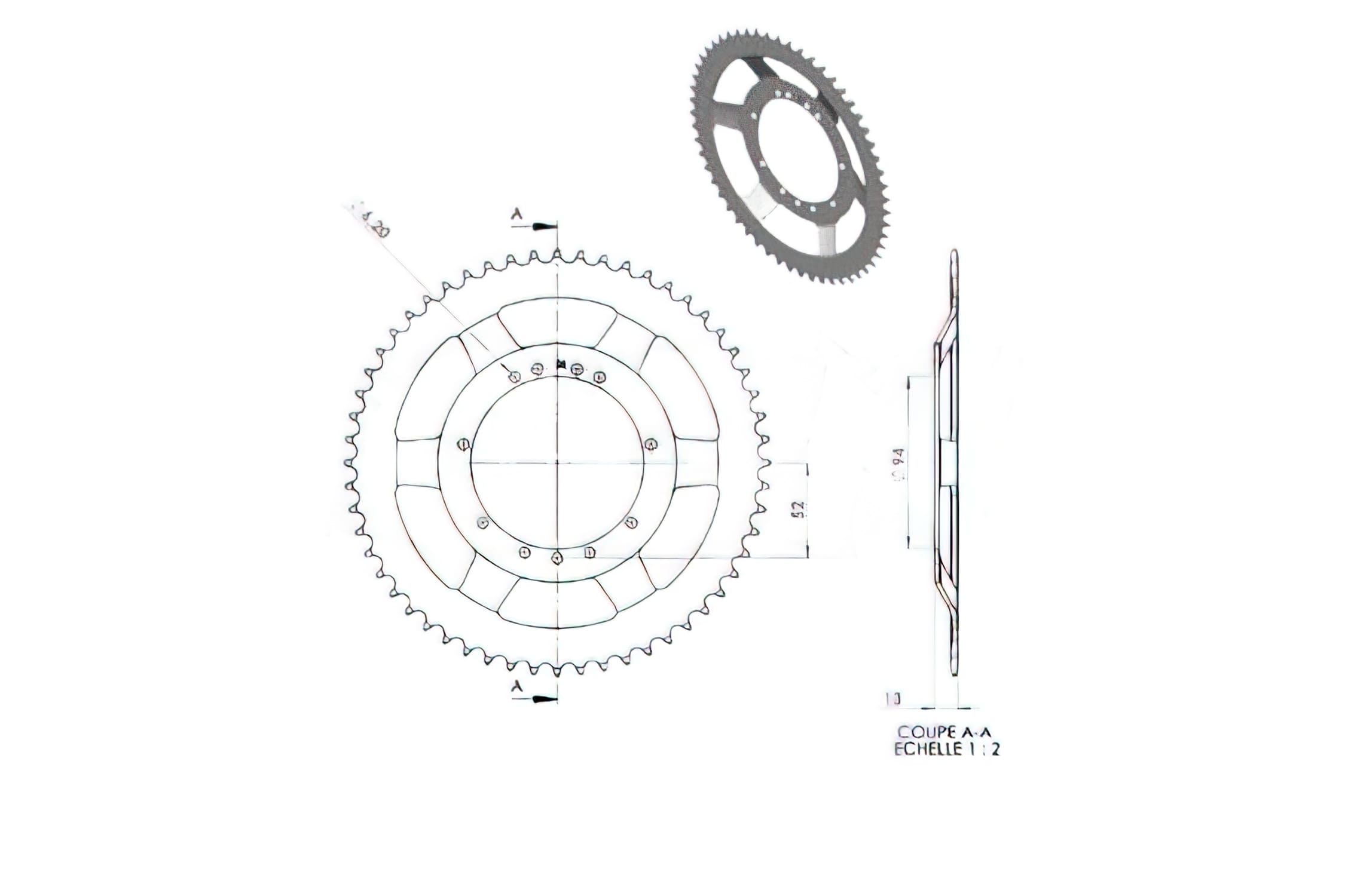 CGN2959 Crown 56 Teeth MBK 51V / 41, (diameter 94mm)