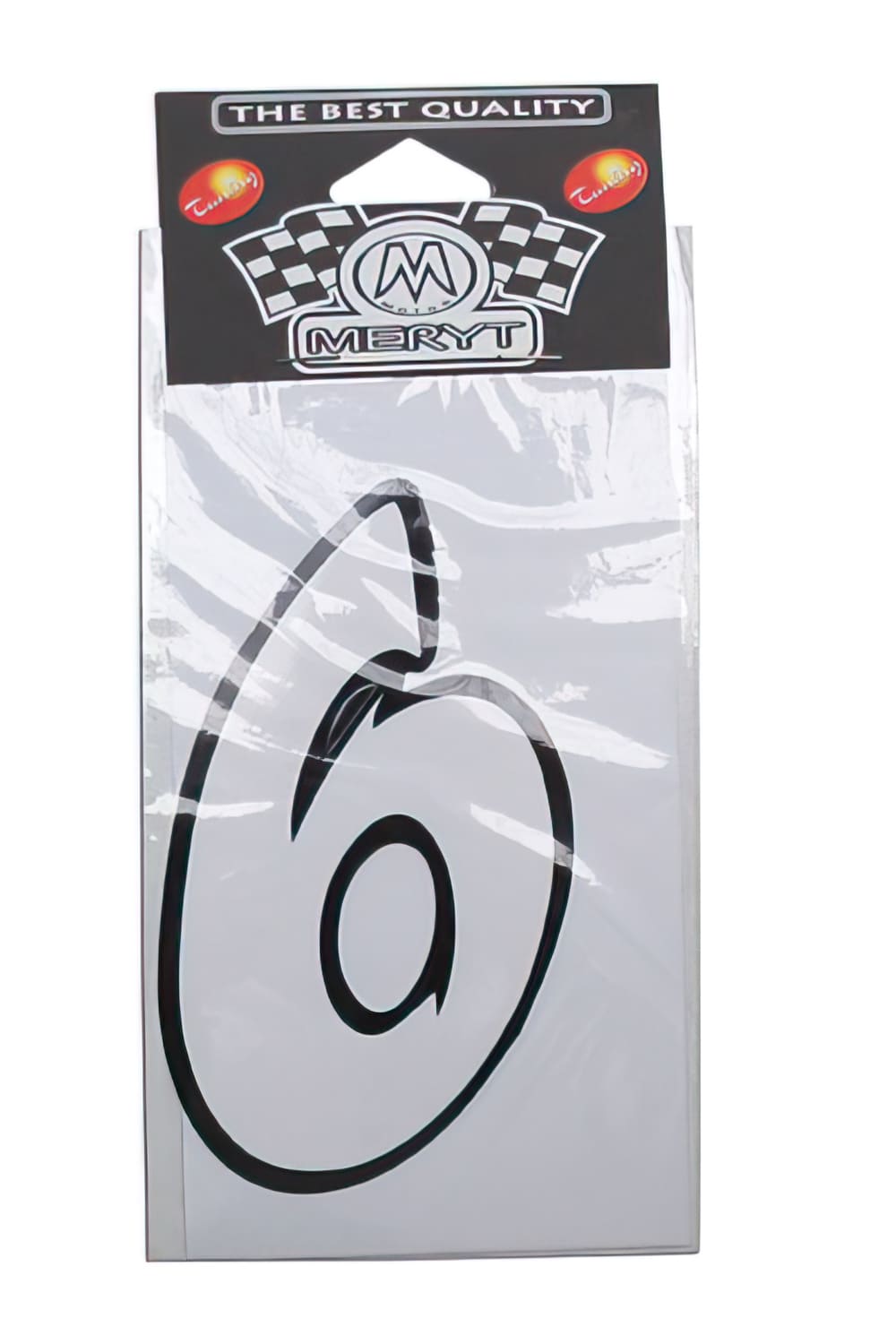 STICK-1295 White Number “6” Sticker (h. 9 cm)