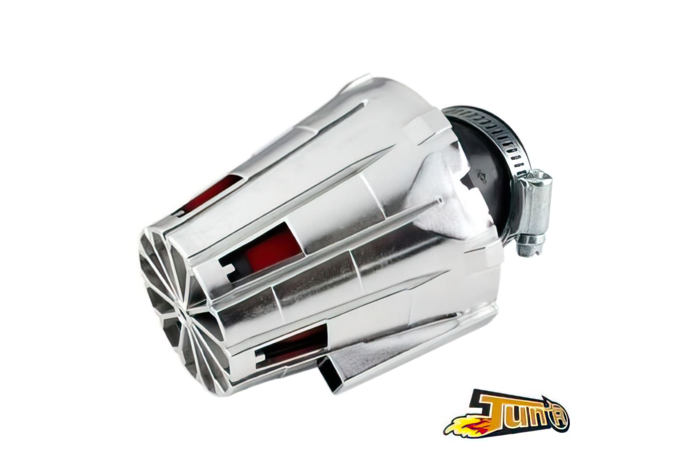 CGN466743 TunR E5 box air filter, 28-35mm, chrome, 45° angled connection