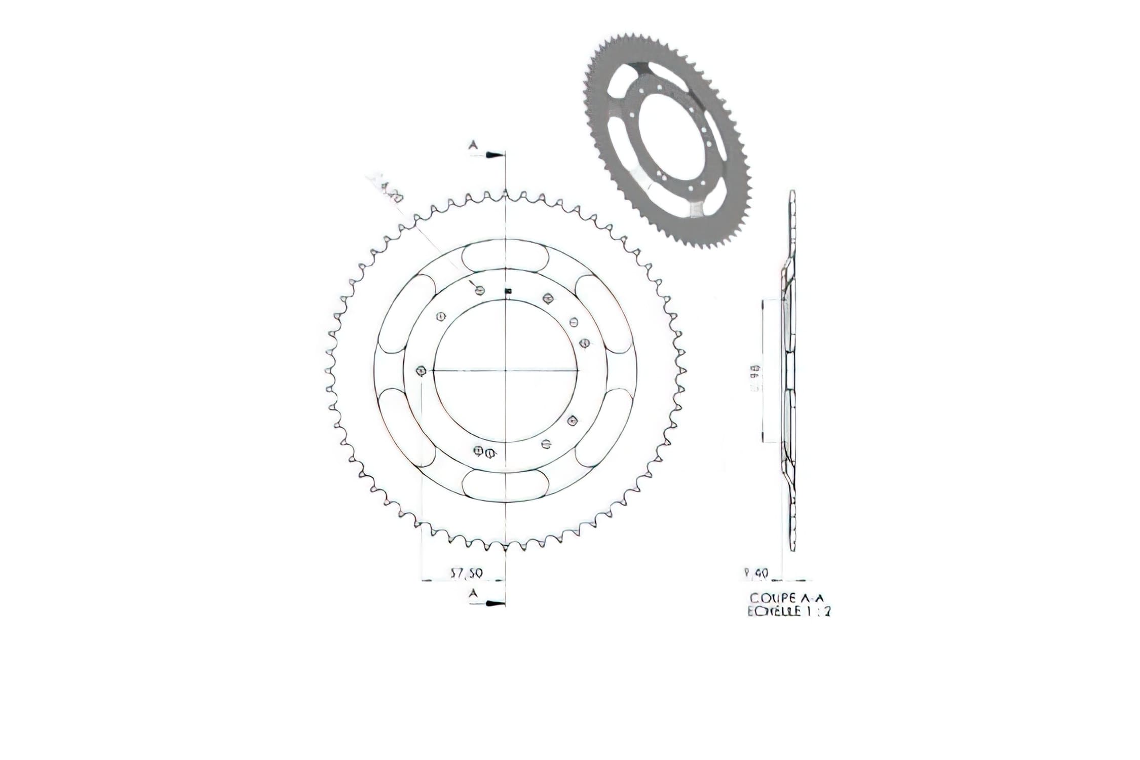 CGN2974 Crown, Grimeca 60 Teeth, MBK 51S (diameter 98mm)