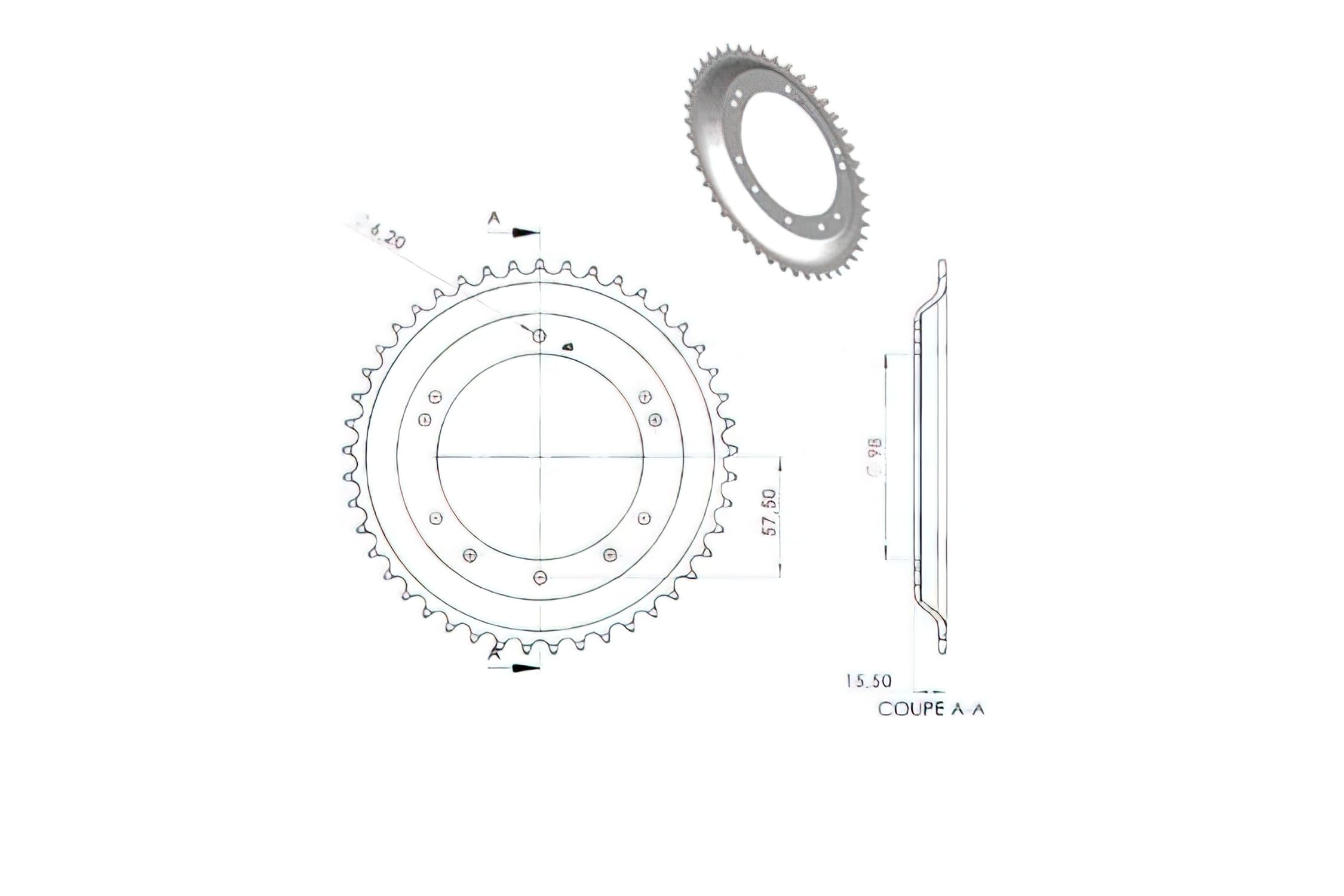 CGN2949 Crown, Grimeca 45 Teeth, Peugeot 103 (diameter 98mm)