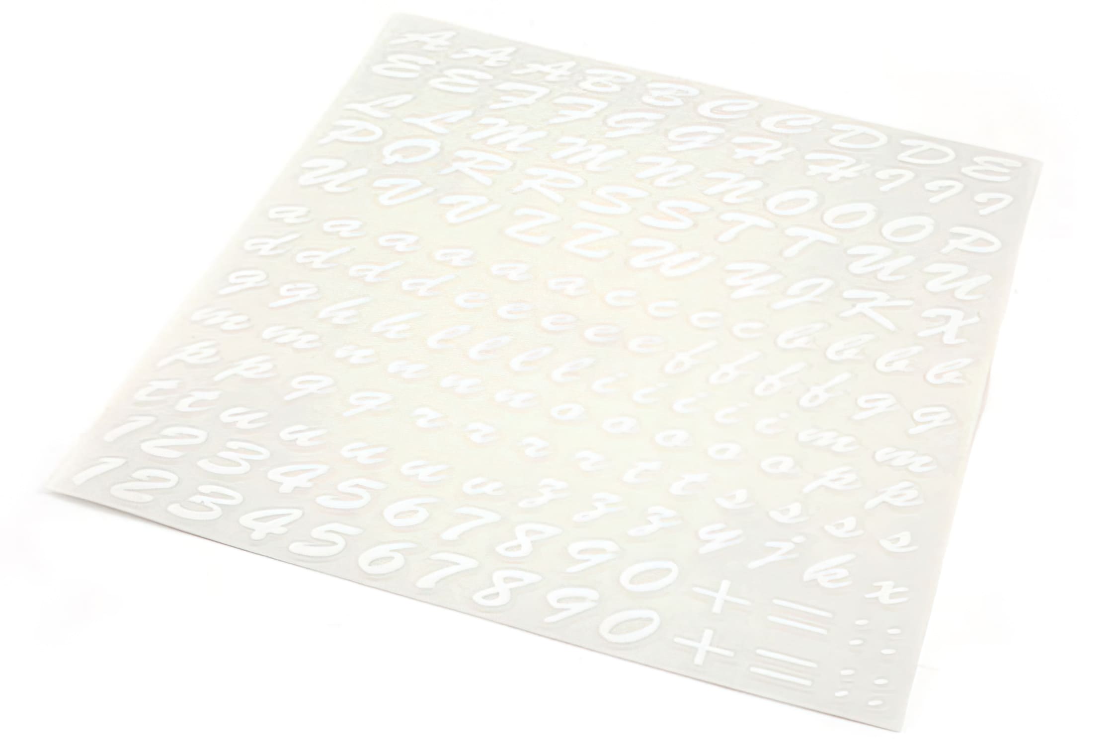 L-SAST810 Letter Stickers Set, Brush Script Character std., 186 Pieces, White