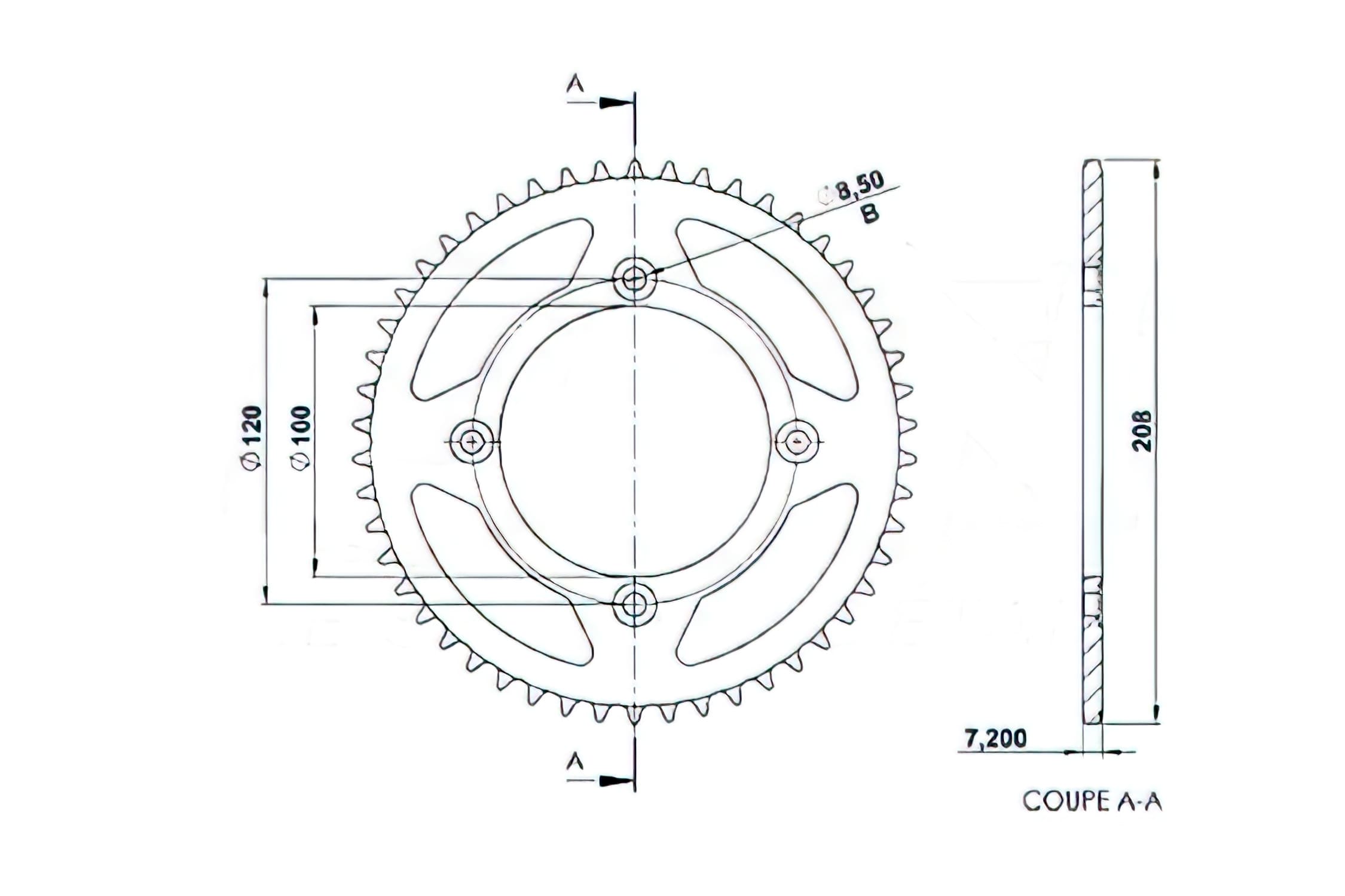 CGN495149 Afam Chainring 50 Teeth (428) Beta RR