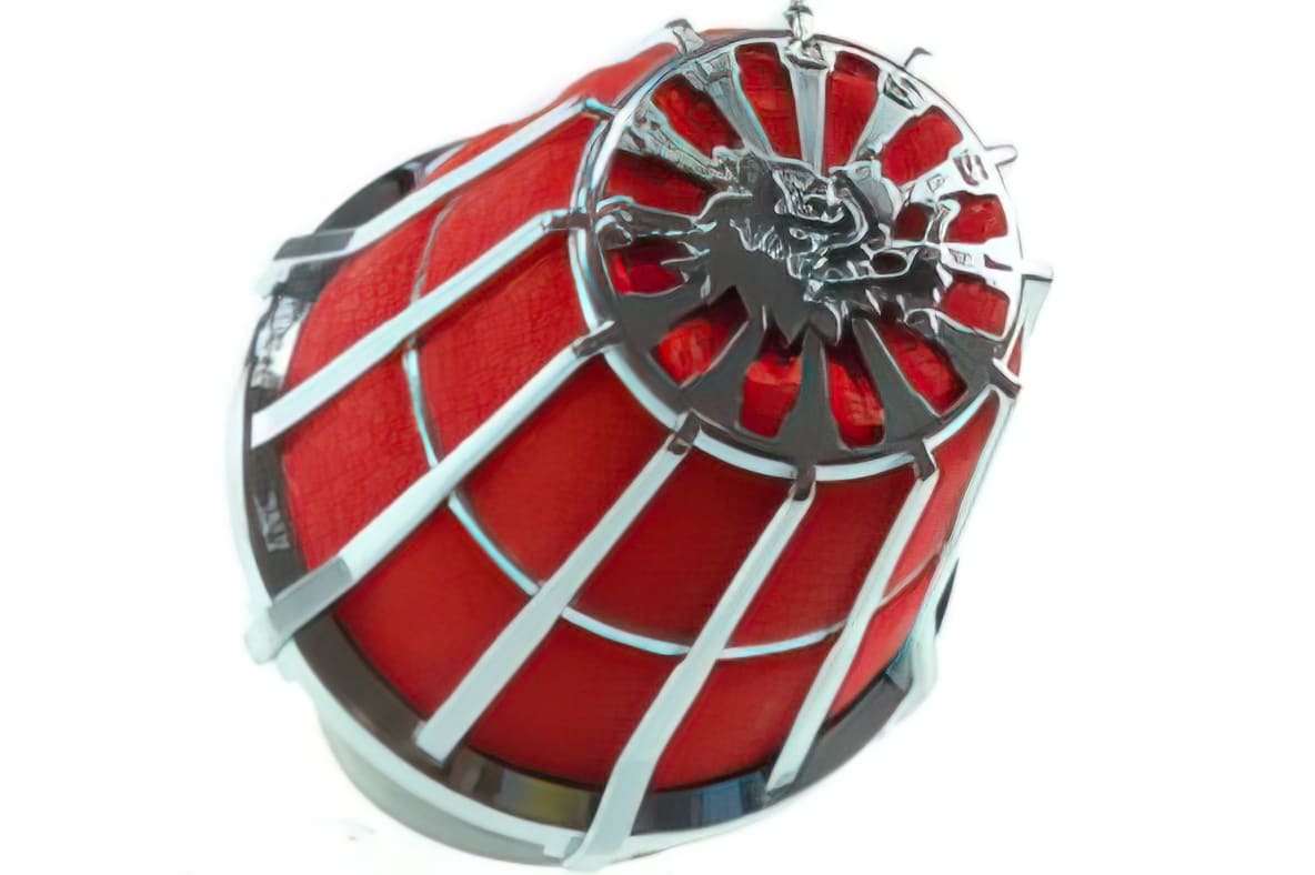 M047593.K0 Malossi “E5” Air Filter, red/chrome Ø 38mm