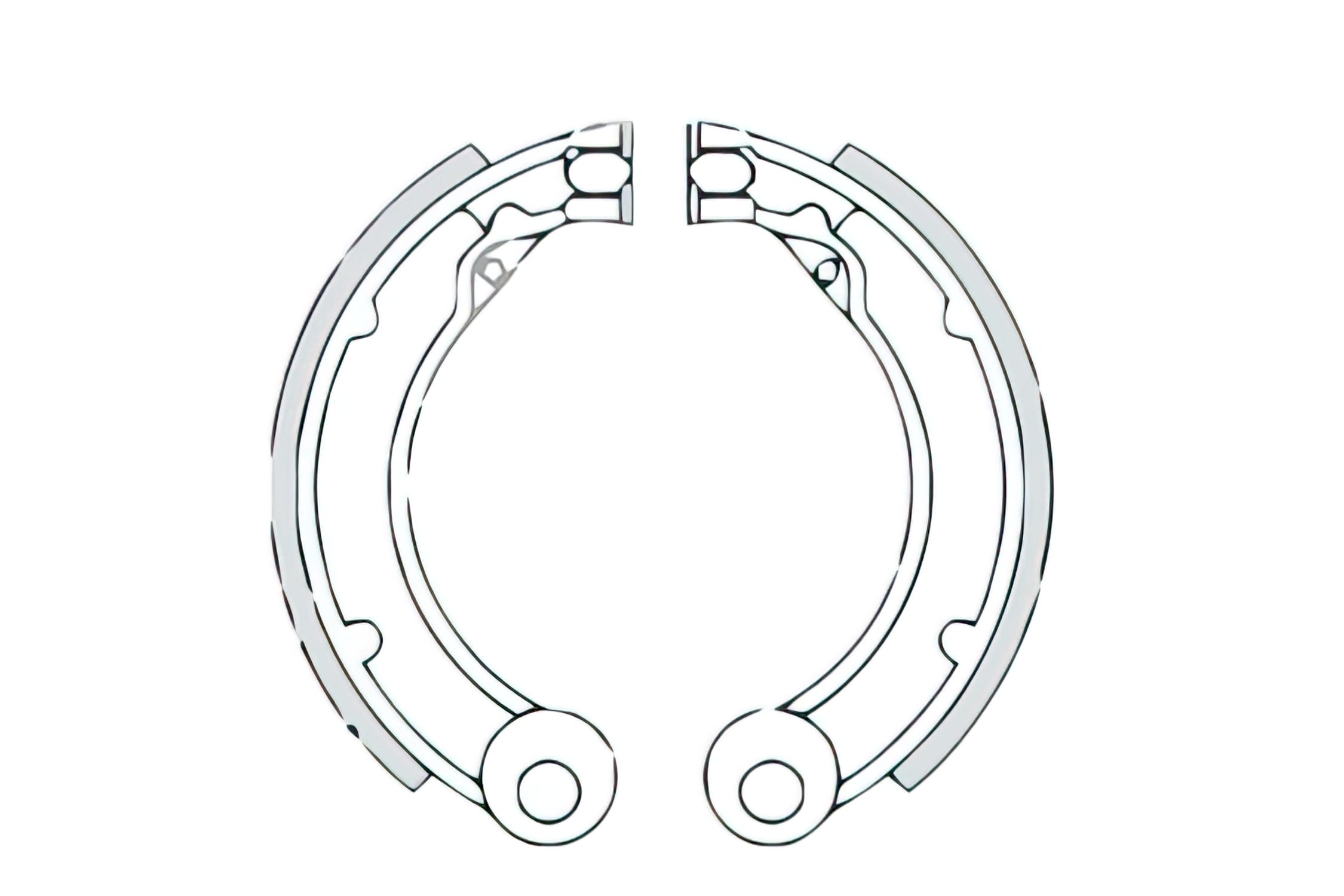 R225120530 Rear Brake Shoes RMS Vespa 125 - 150cc, 1951 - 63 (VNB1T-VBB)