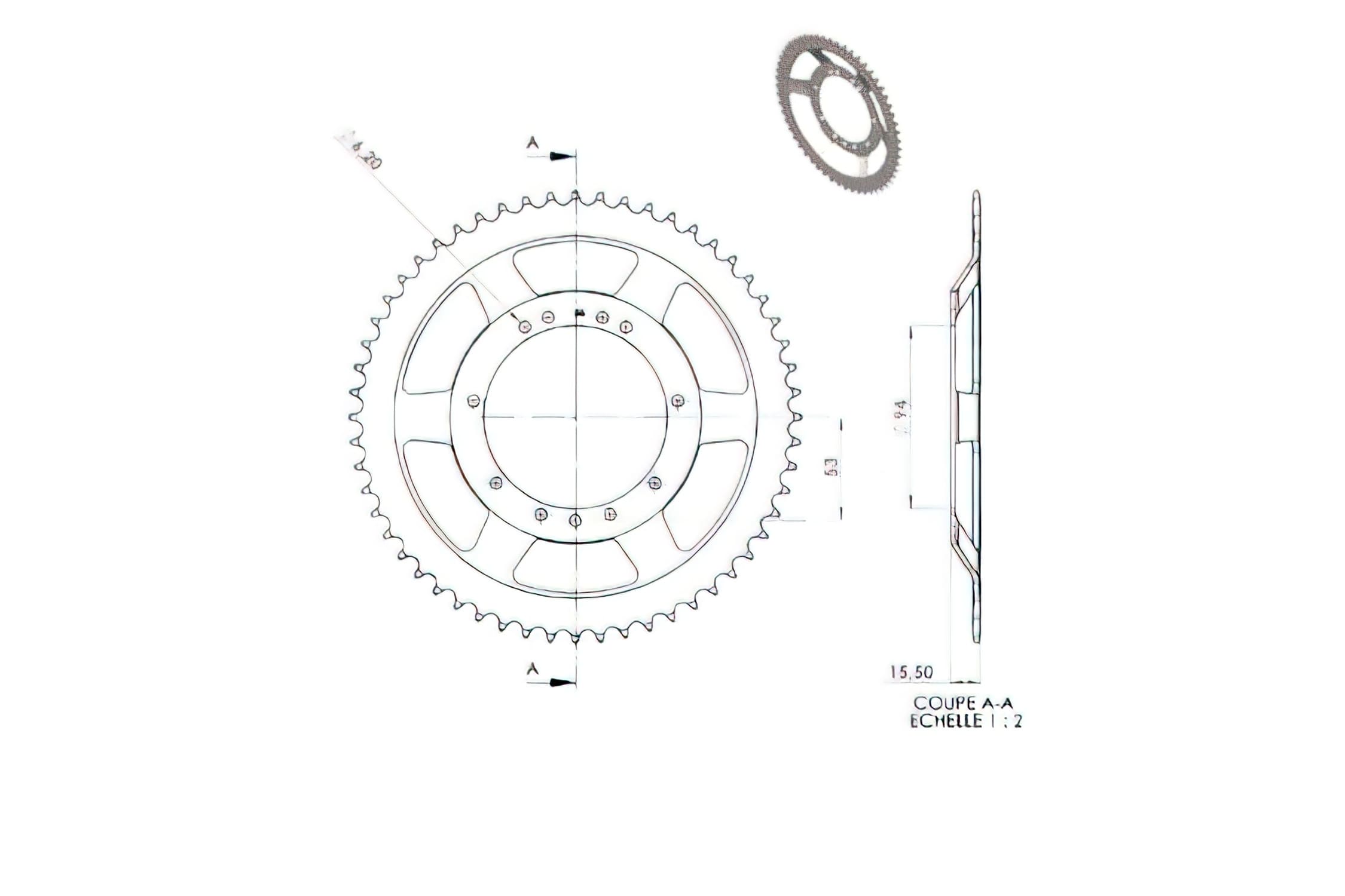 CGN2936 Crown, RYS 56 Teeth, Peugeot 103 (diameter 94mm)