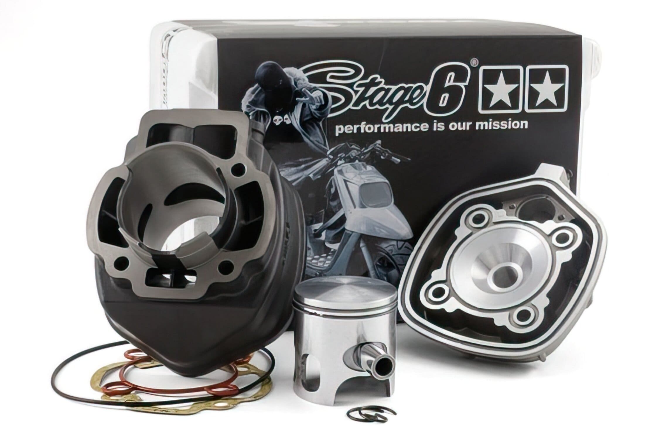 s6-7214043 stage6 street race 70cc cylinder kit d.47 piaggio h2o sp.12 cast iron