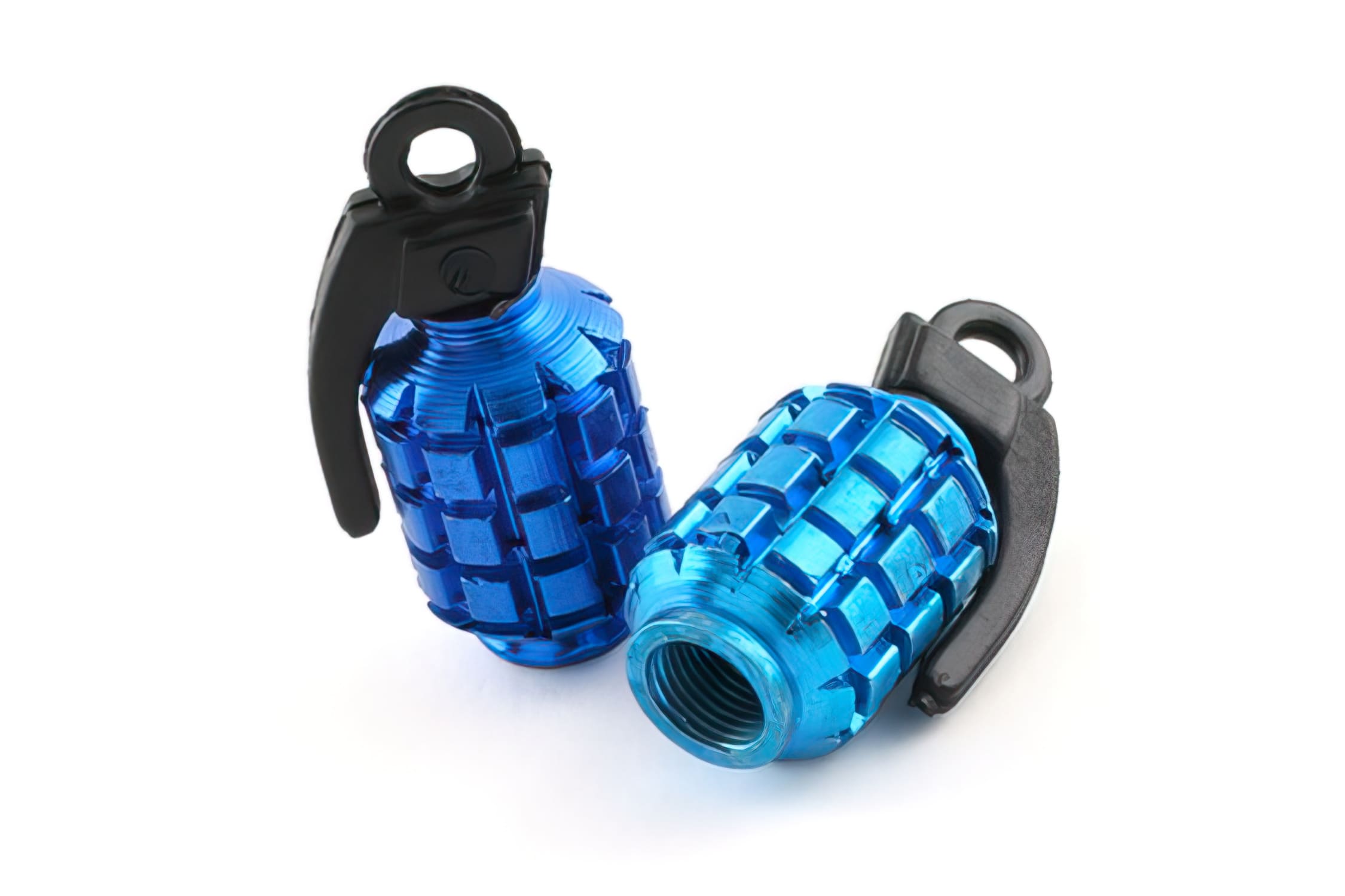 STR-545.77/BL GRENADE STR8 Valve Caps, Blue