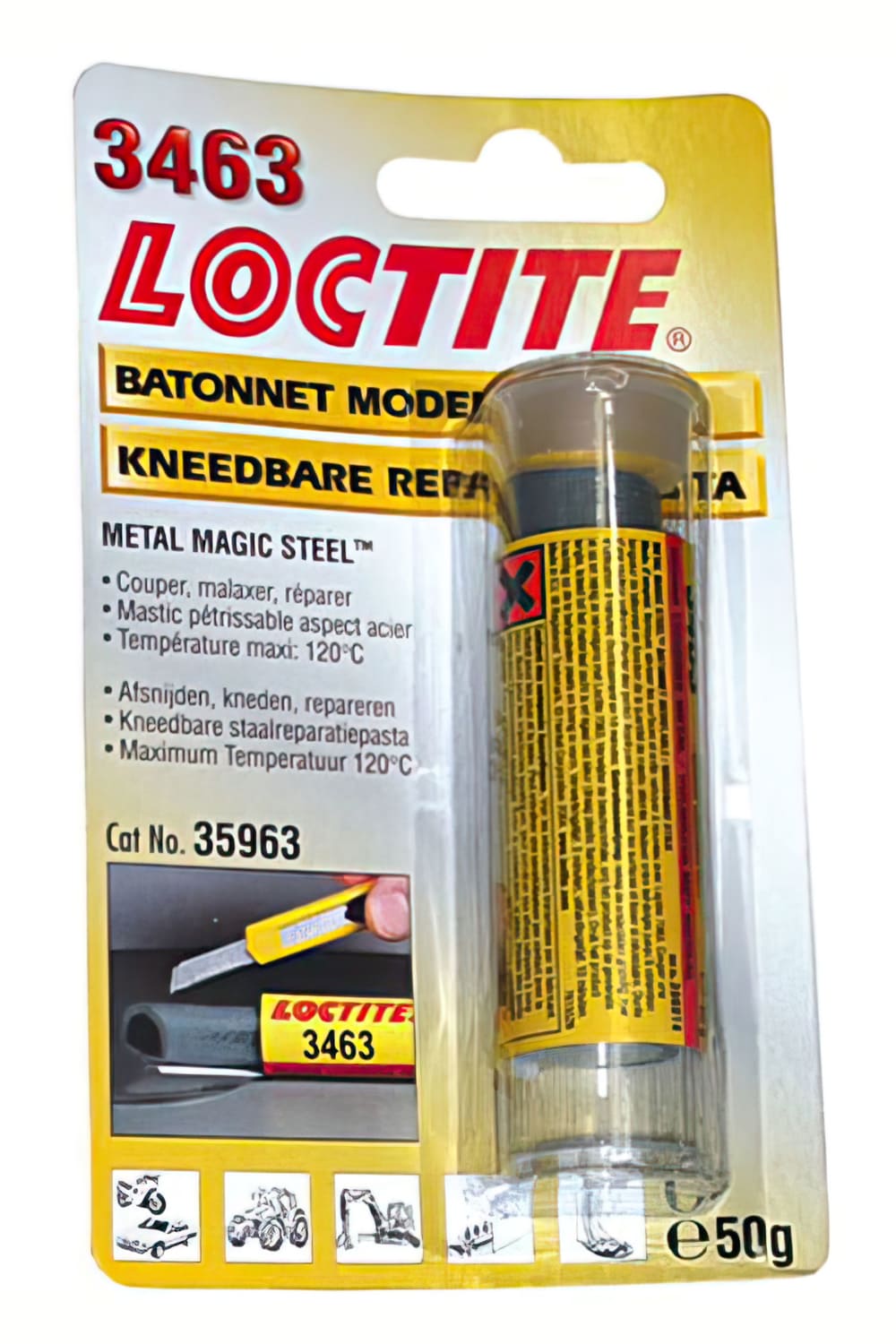 EKP-893219 Loctite 3463 Colla epossidica bicomponente Metal Magic Steel, in Pasta modellabile 50gr