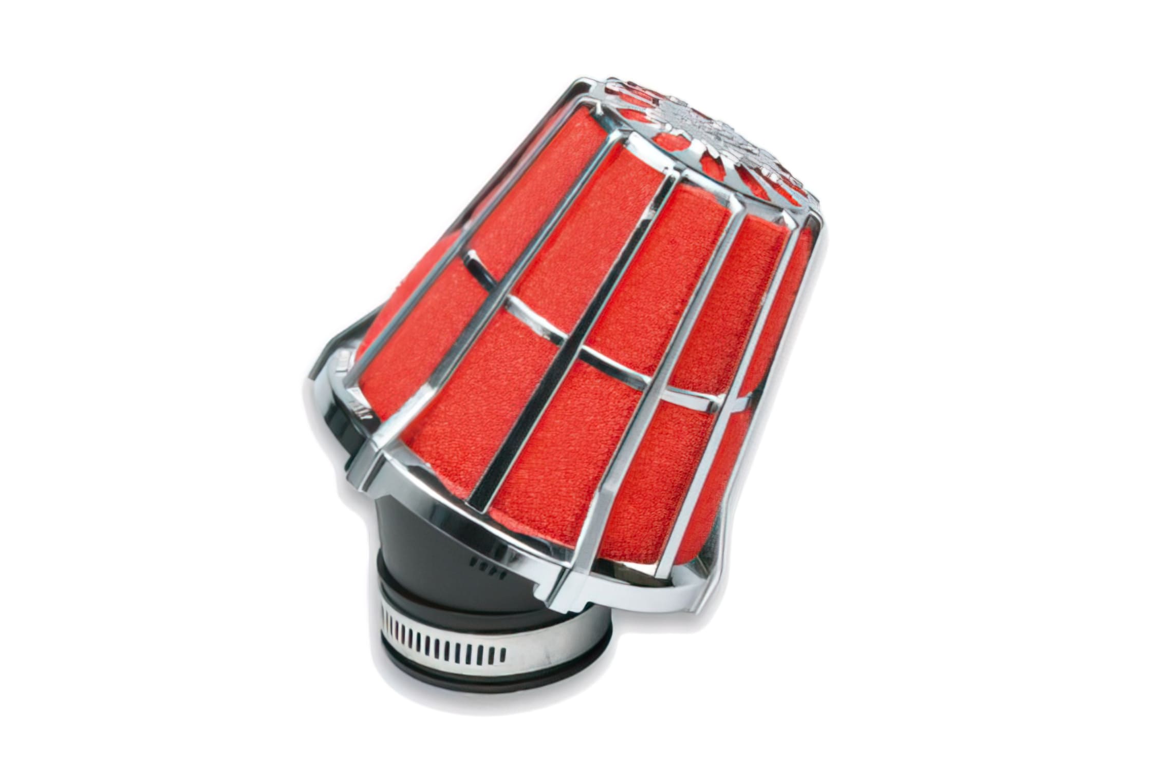 M043075K0 Malossi “E5” Air Filter Ø 50mm, red / black without Dell'Orto PHF34 / Mikuni TM Cap