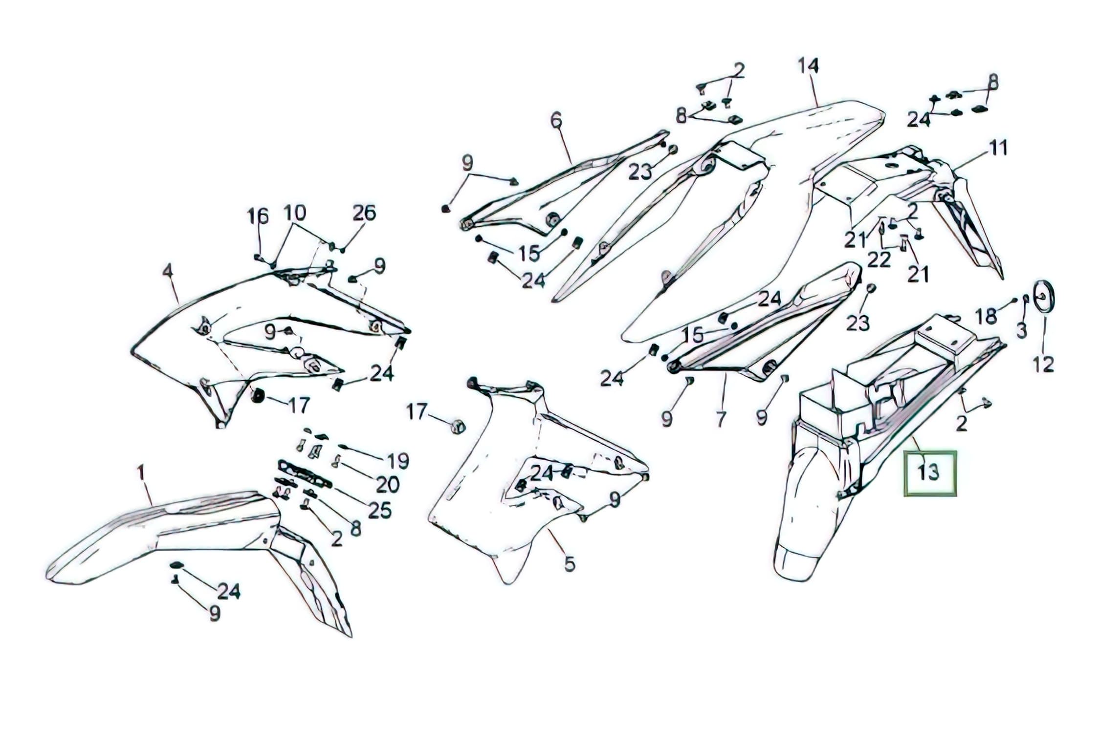 OE-DE866998 Undertray - original spare part Derbi Senda DRD X-Treme from 2010