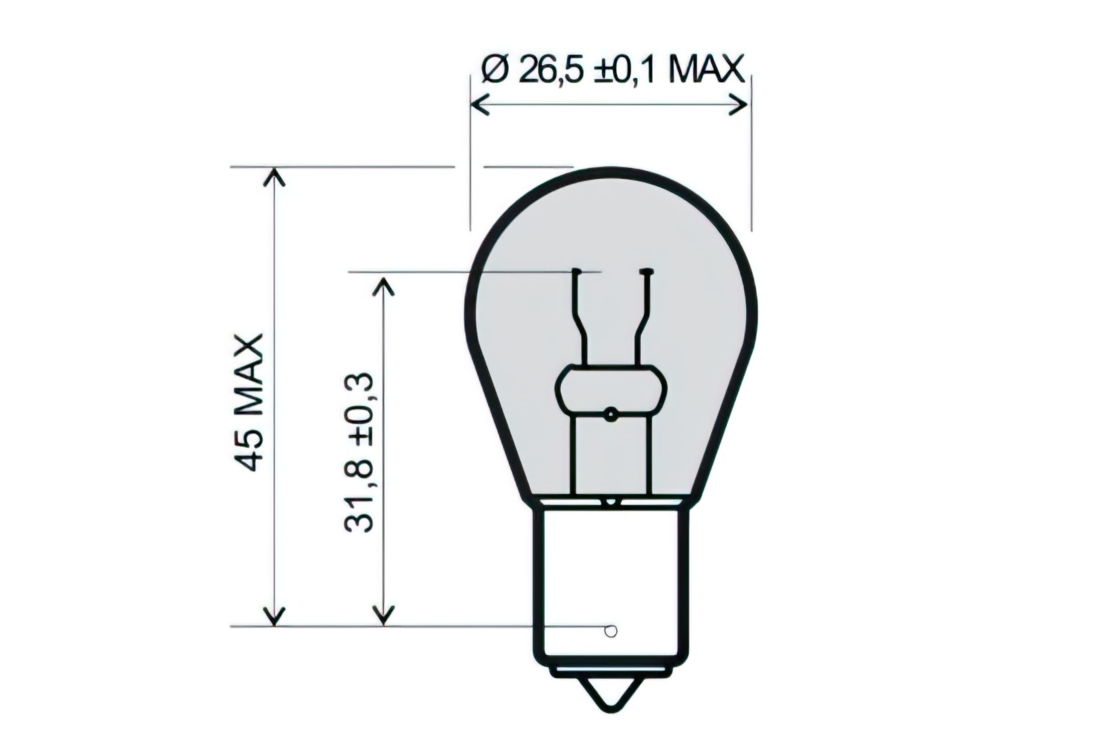 R246510205 Orange Indicator Bulb 12V - 21W Type BA15S