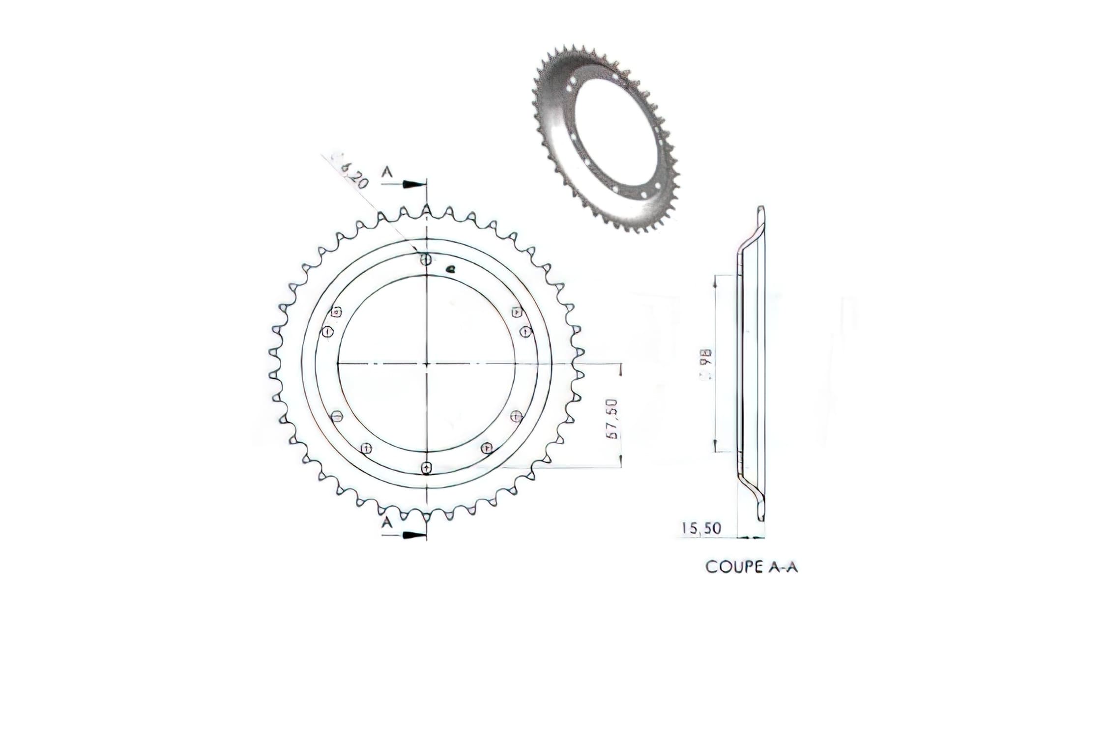 CGN2947 Crown, Grimeca 42 Teeth, Peugeot 103 (diameter 98mm)