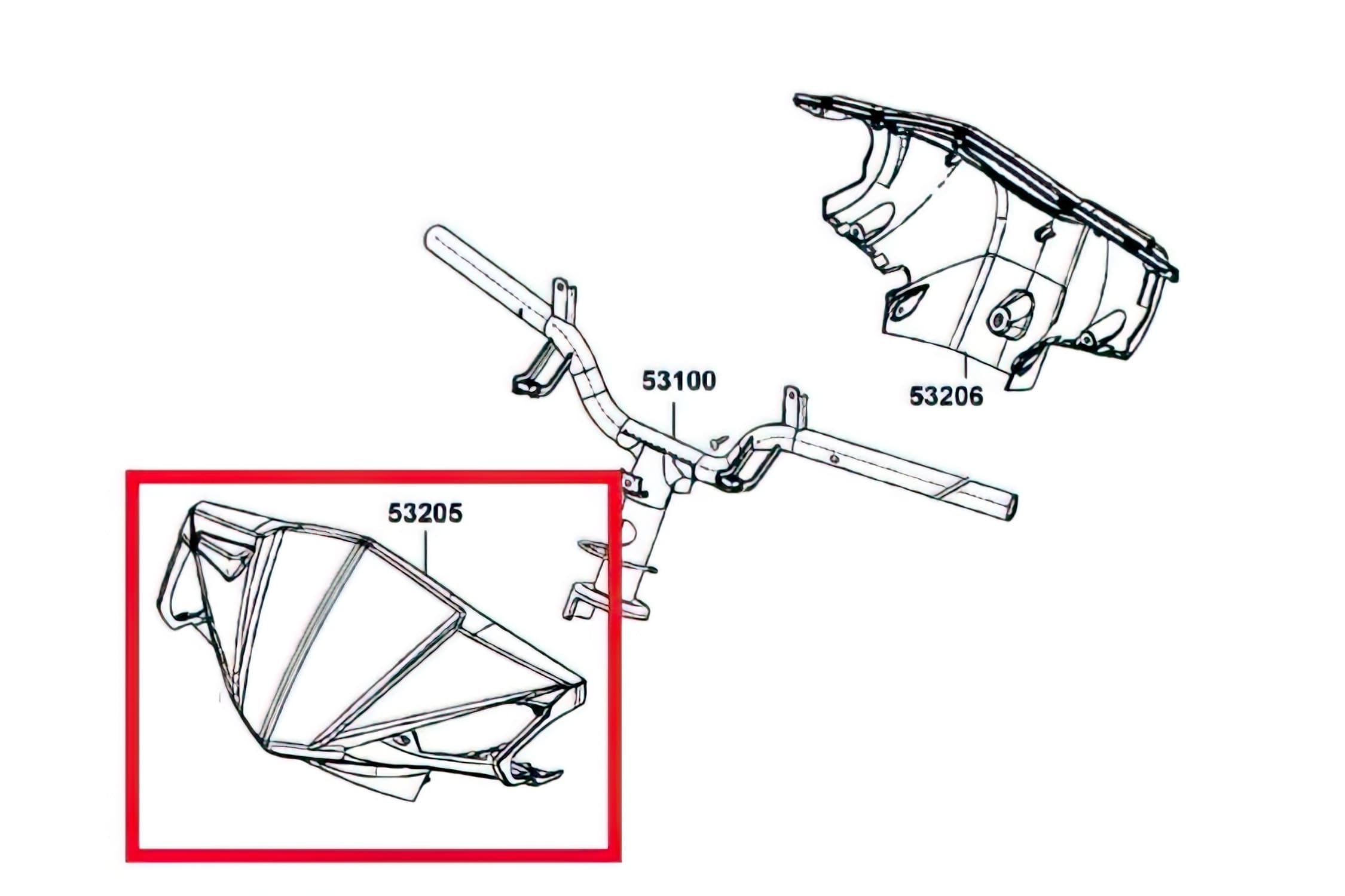 53205-LGB5-E10-NEP Front handlebar cover - original spare part Kymco Agility RS 50cc