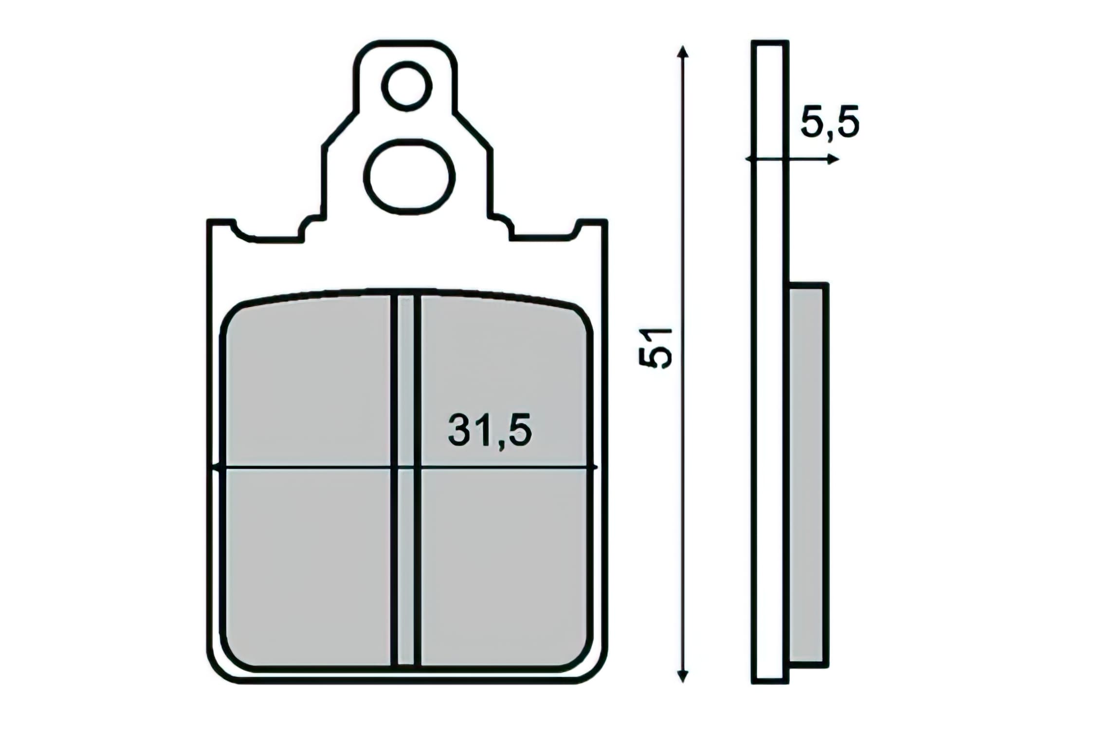 R225100160 Brake pads RMS Vespa PX disc brake (VNX2-VLX1-VSX1)